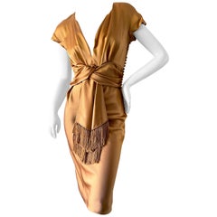 Christian Dior by John Galliano 2007 Goldfarbenes Kleid mit Fransendetails