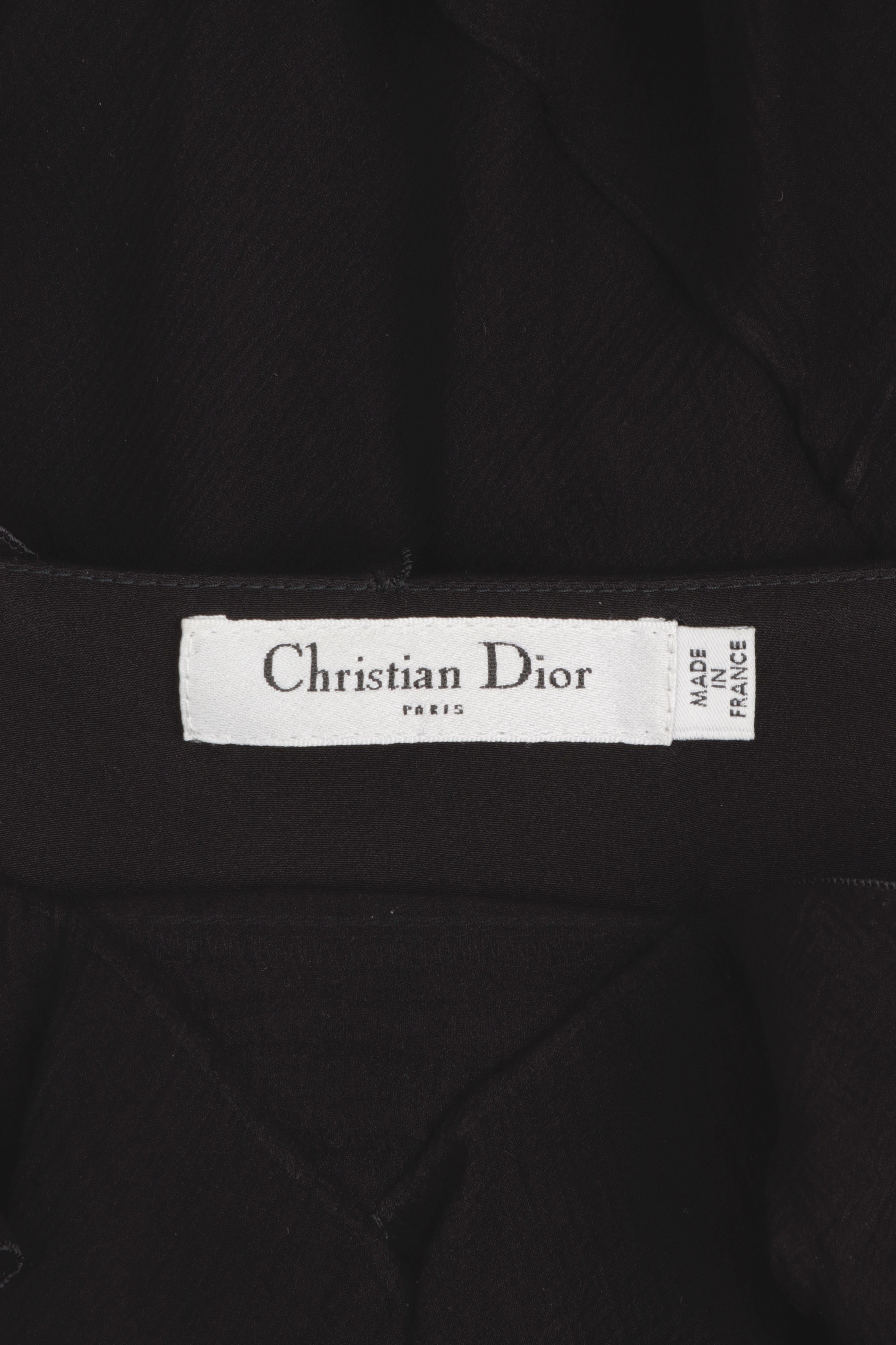 Christian Dior by John Galliano 2008 Bias Cut Ruffle Slip Dress in Black Silk For Sale 5