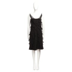 Christian Dior by John Galliano 2008 Bias Cut Ruffle Slip Dress in Black Silk