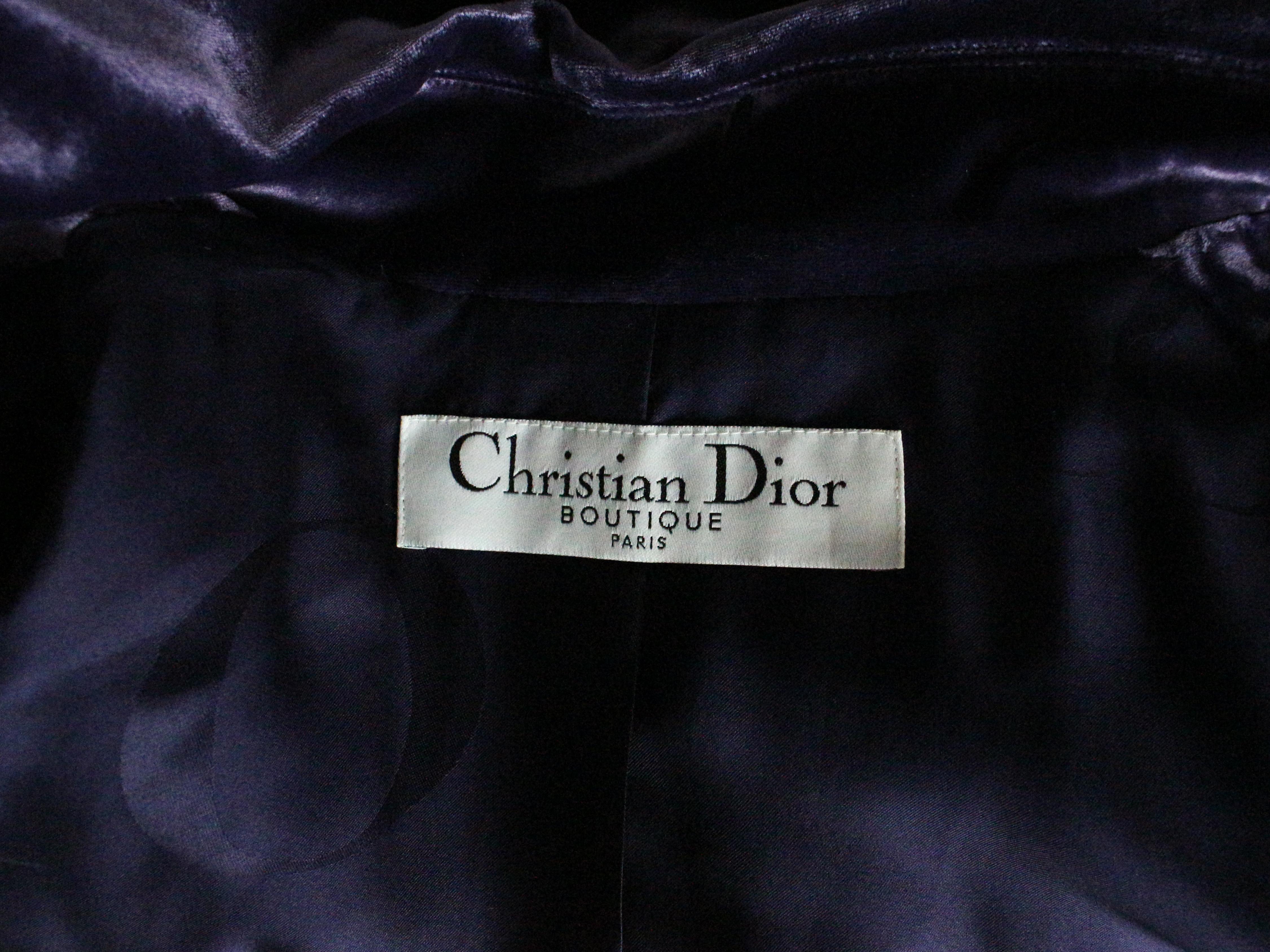 Christian Galliano for Christian Dior A/W05 abito e giacca in velluto viola Devoré in vendita 13
