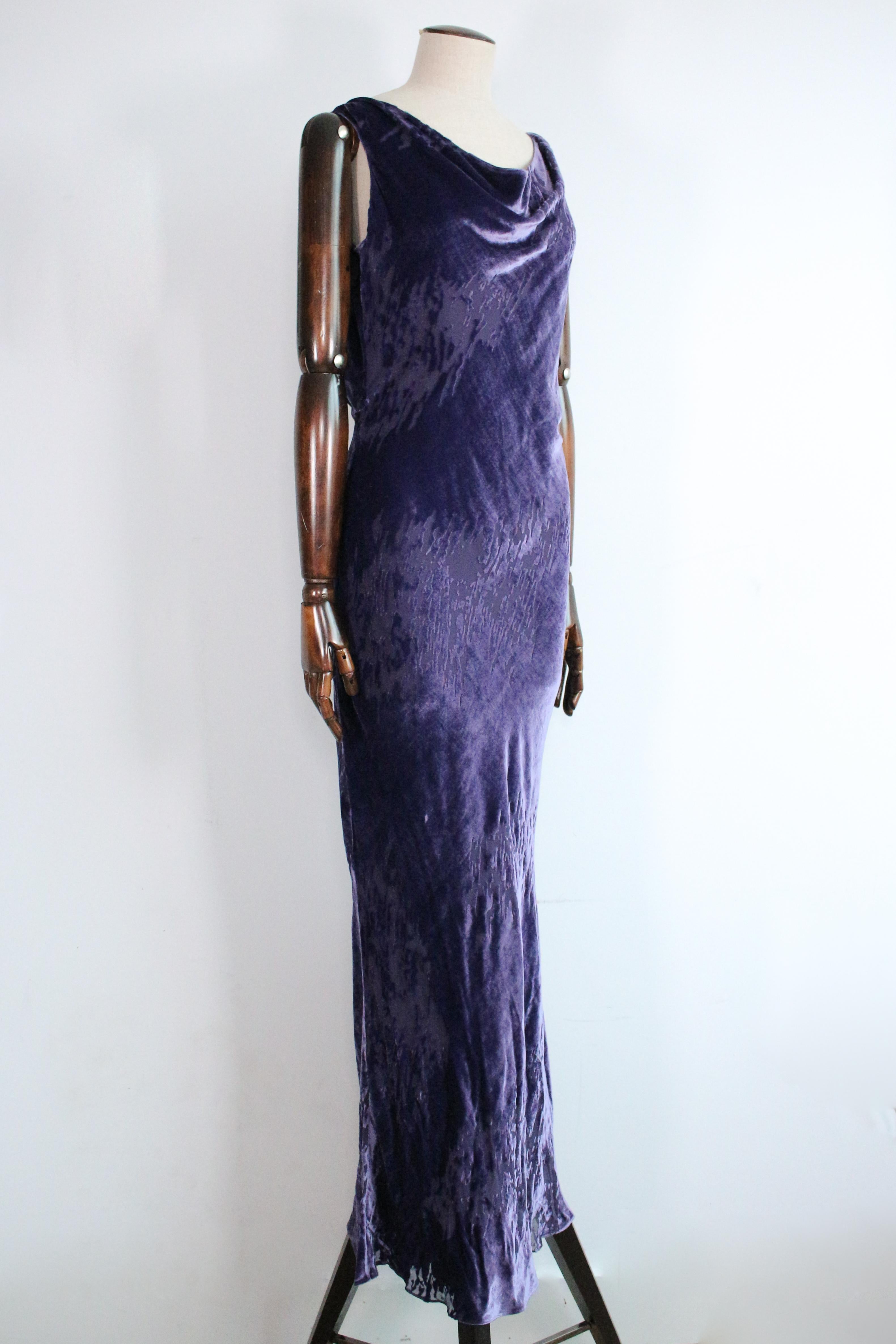 Nero Christian Galliano for Christian Dior A/W05 abito e giacca in velluto viola Devoré in vendita