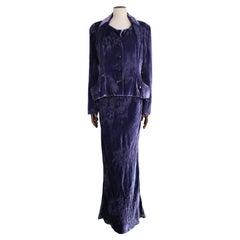 Christian Dior by John Galliano A/W05 Purple Velvet Devoré Gown & Jacket