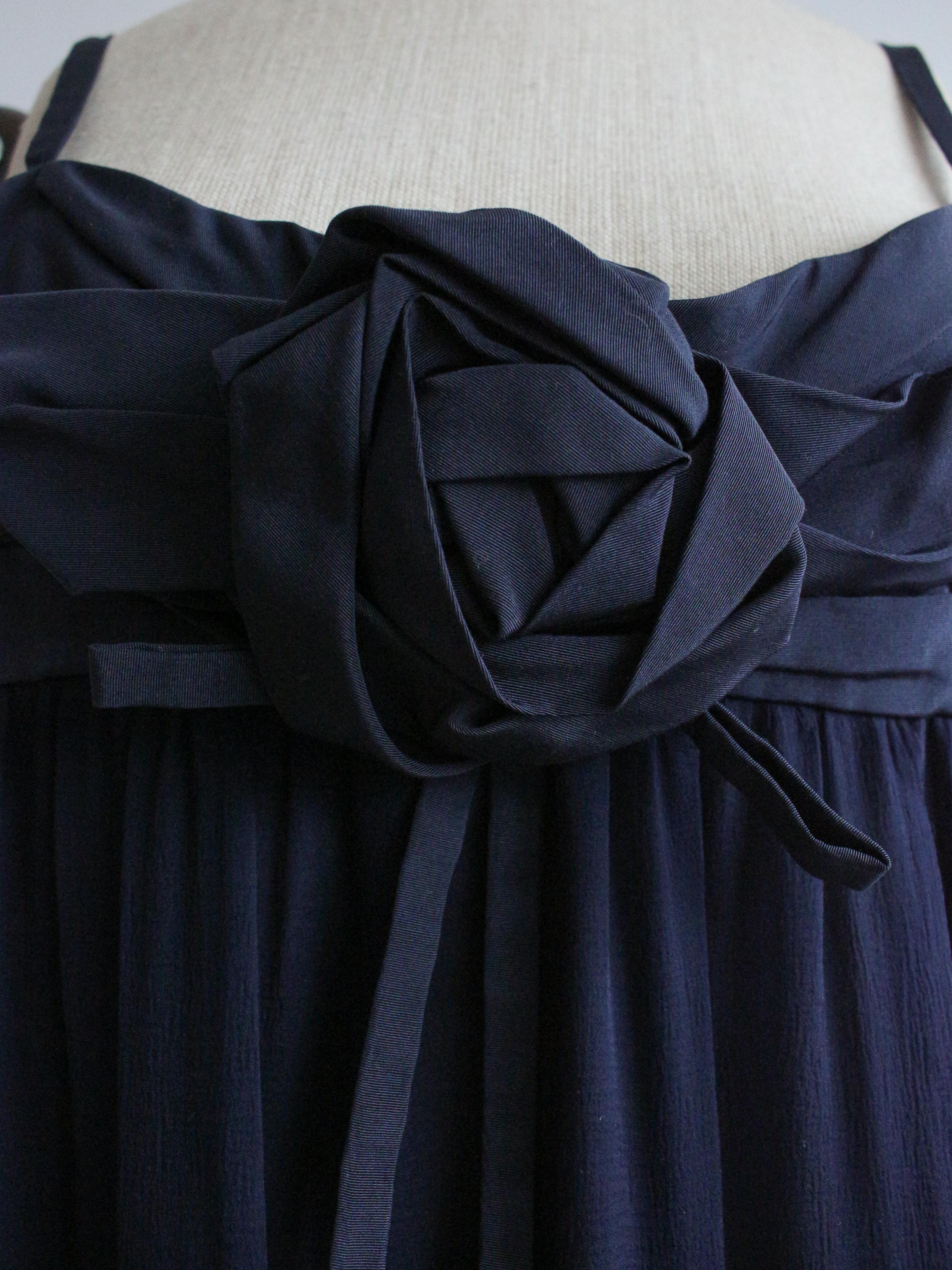 Christian Dior by John Galliano A/W08 Navy Silk Chiffon Babydoll Dress 1
