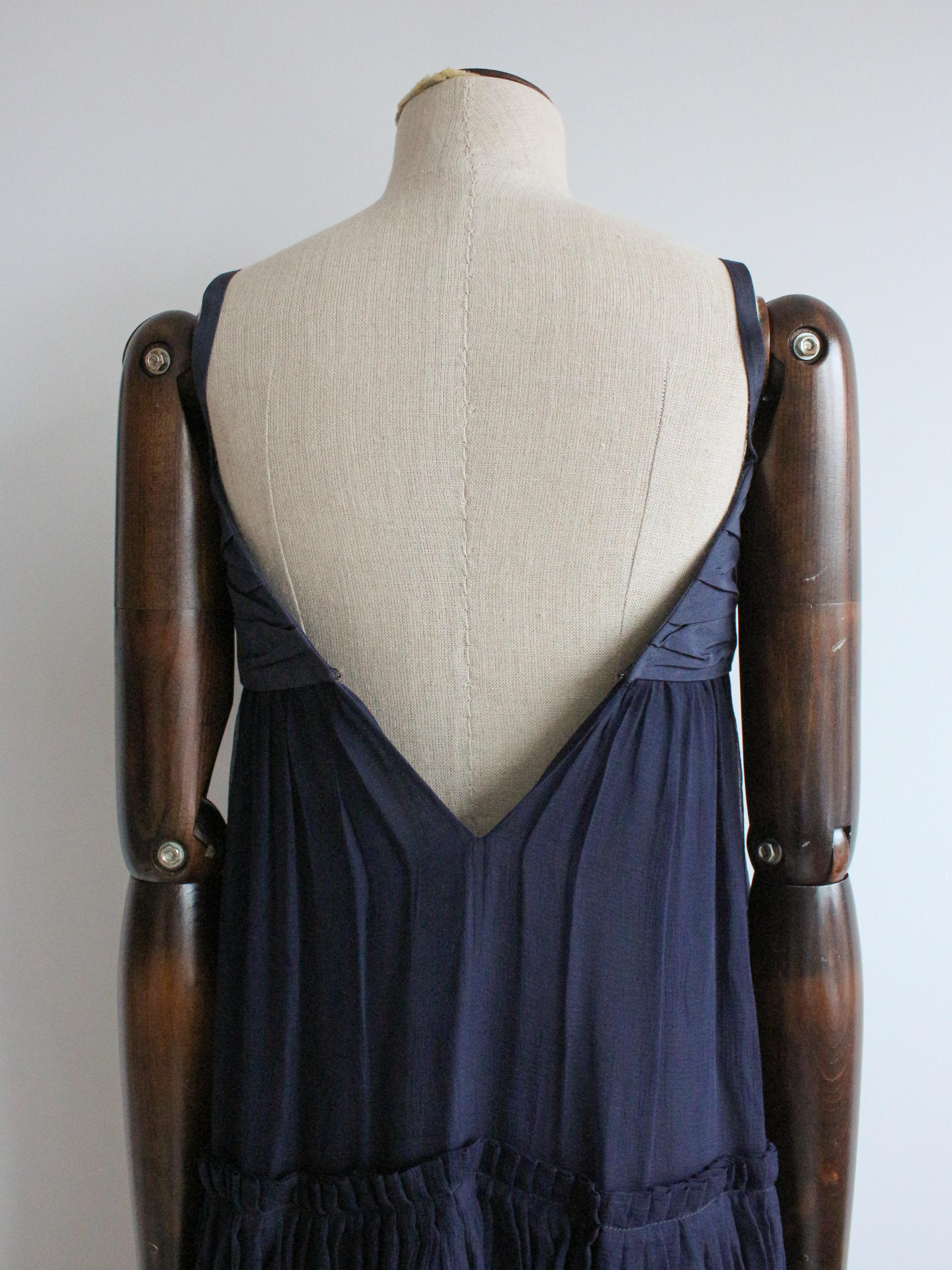 Christian Dior by John Galliano A/W08 Navy Silk Chiffon Babydoll Dress 2