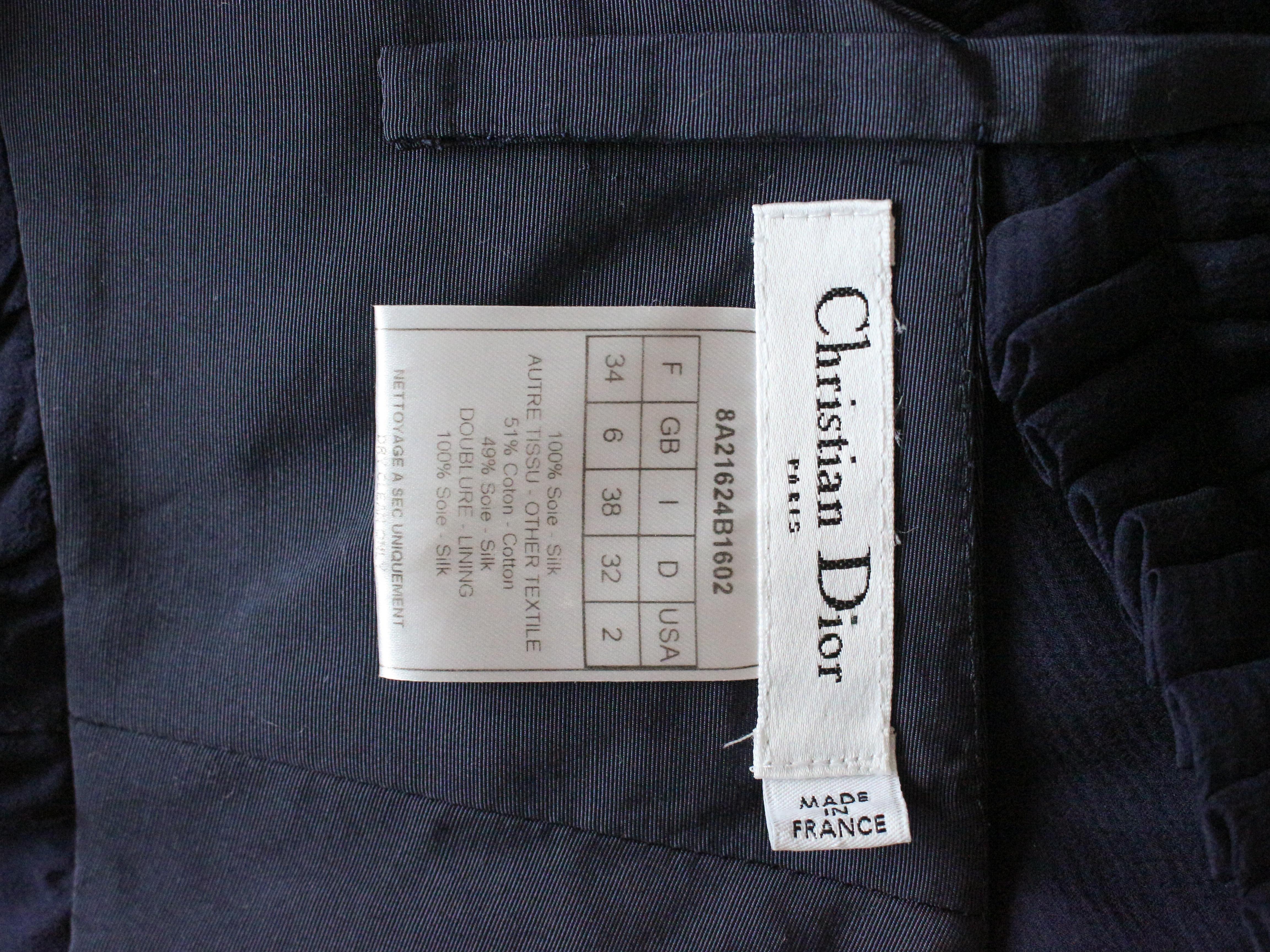 Christian Dior by John Galliano A/W08 Navy Silk Chiffon Babydoll Dress 4