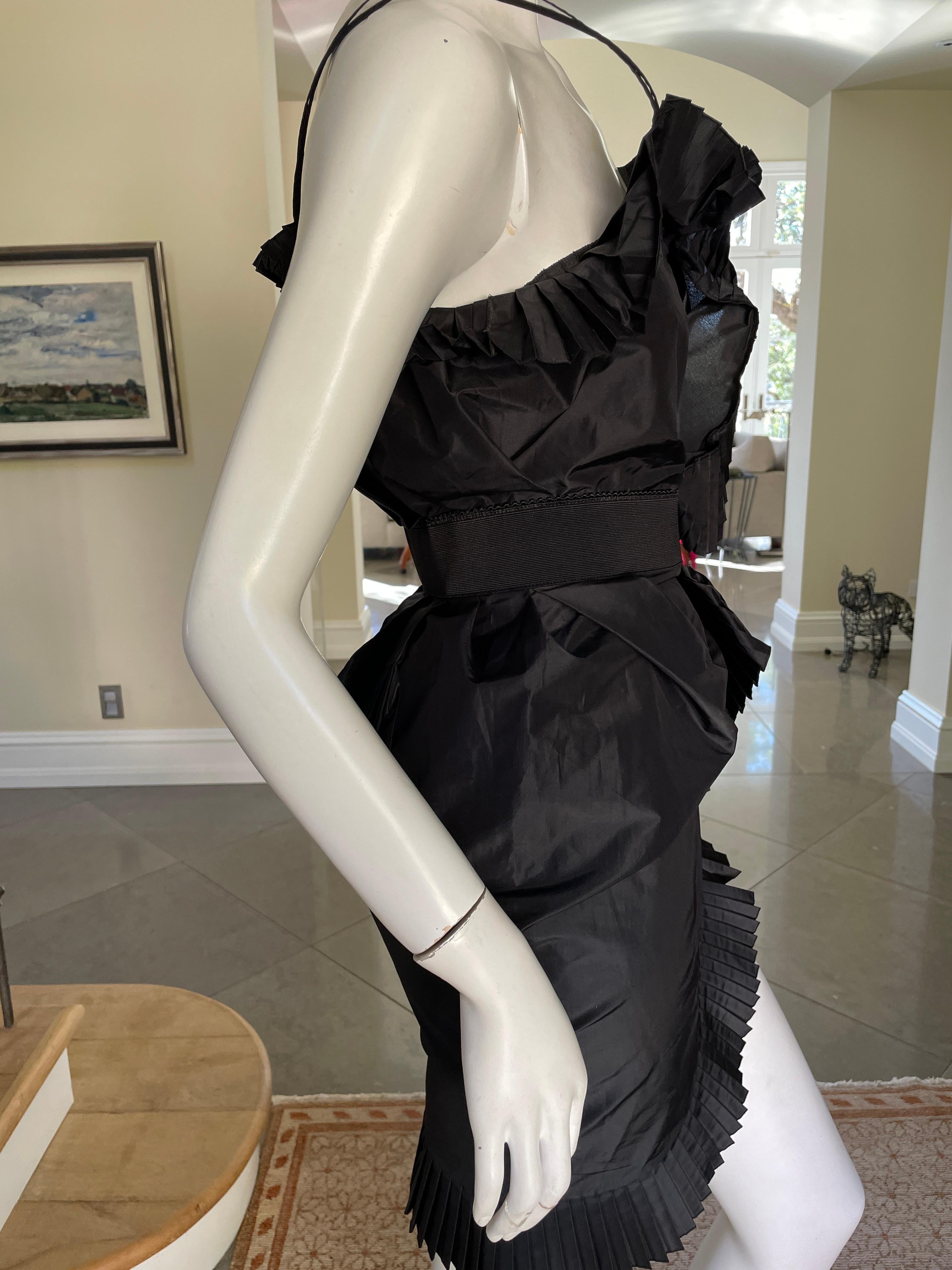 Black Christian Dior by John Galliano Accordion Pleated Mini Cocktail Dress For Sale