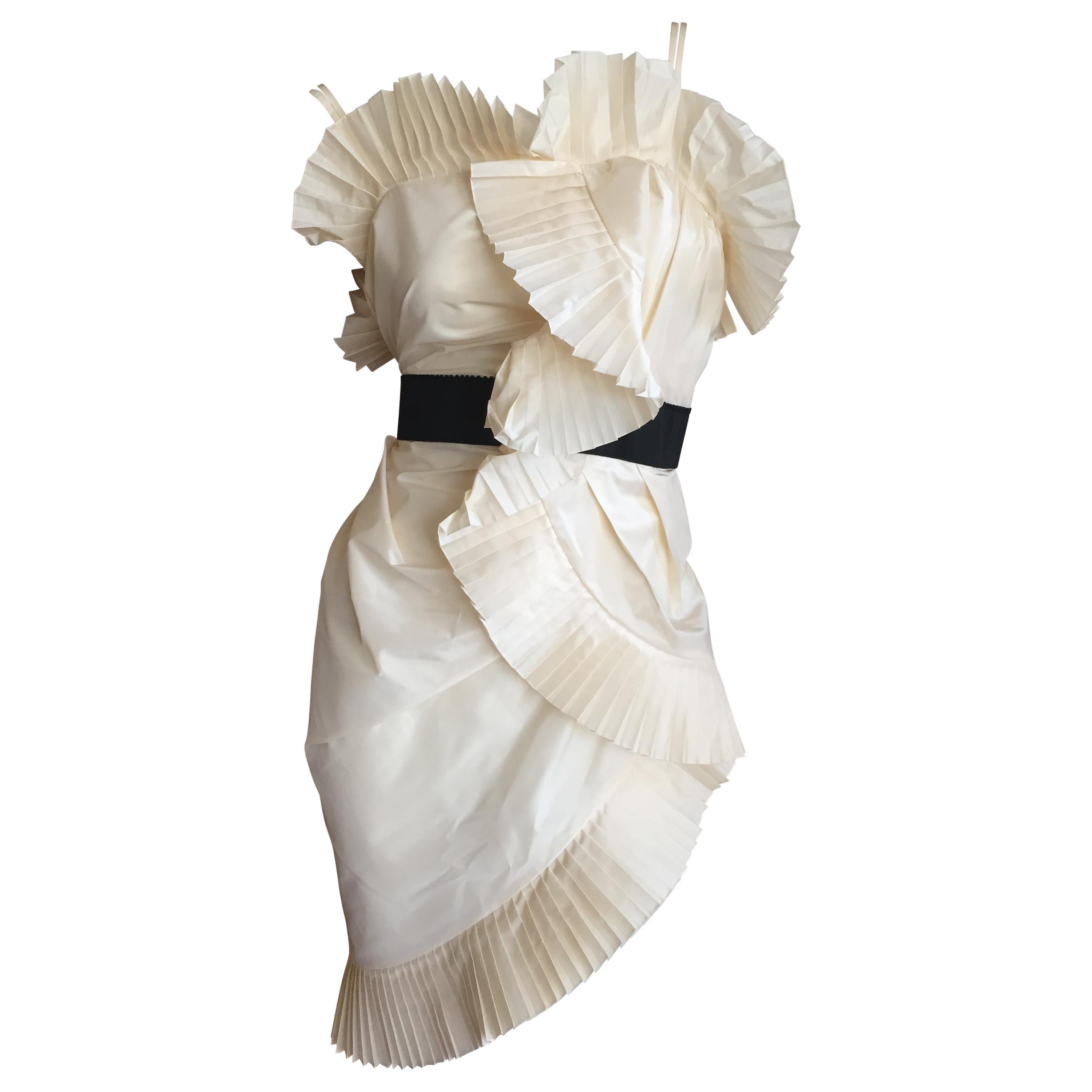 Christian Dior by John Galliano Accordion Pleated Mini Cocktail Dress For Sale