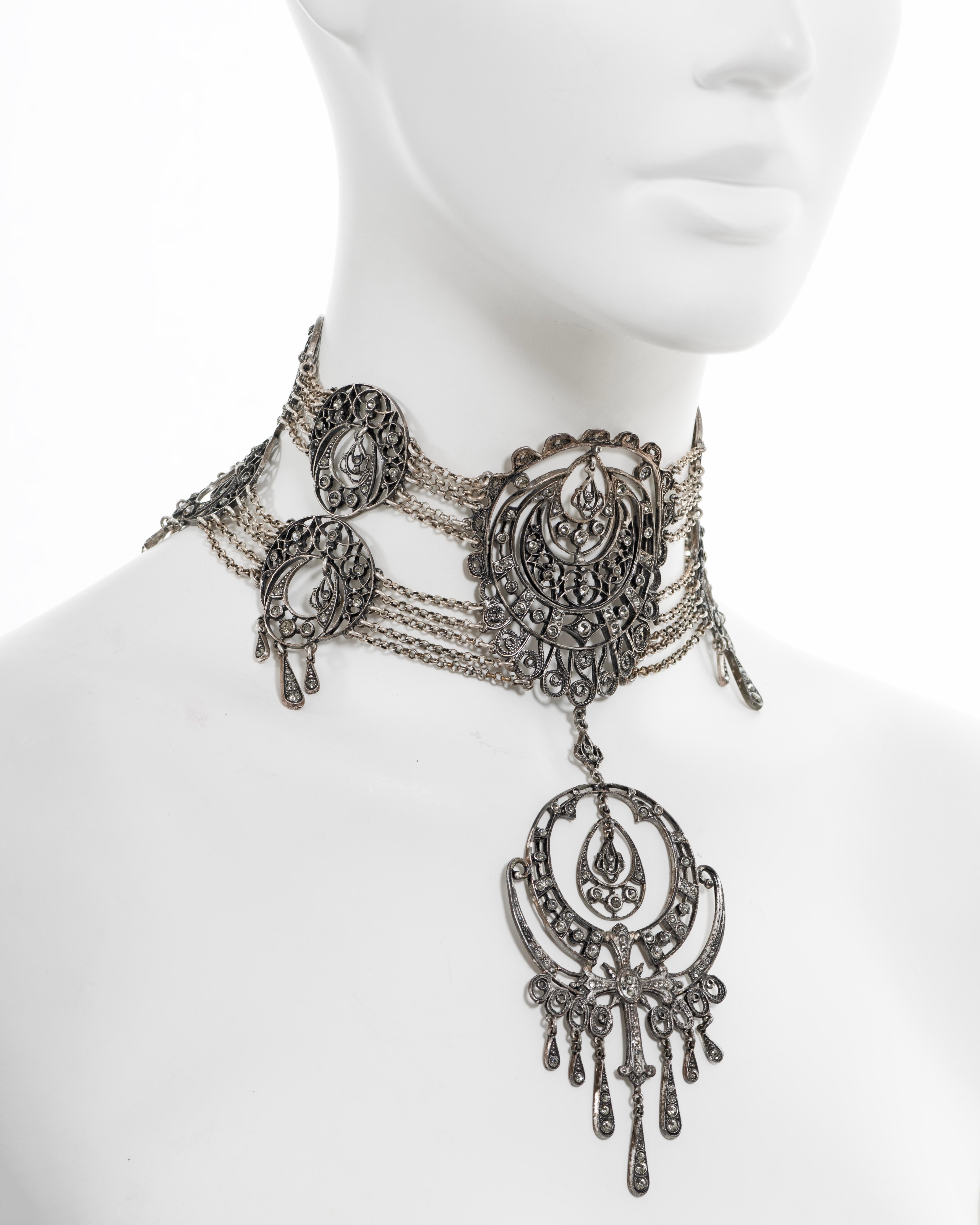 Art Nouveau Christian Dior by John Galliano antique-style filigree choker necklace, ss 1999 For Sale