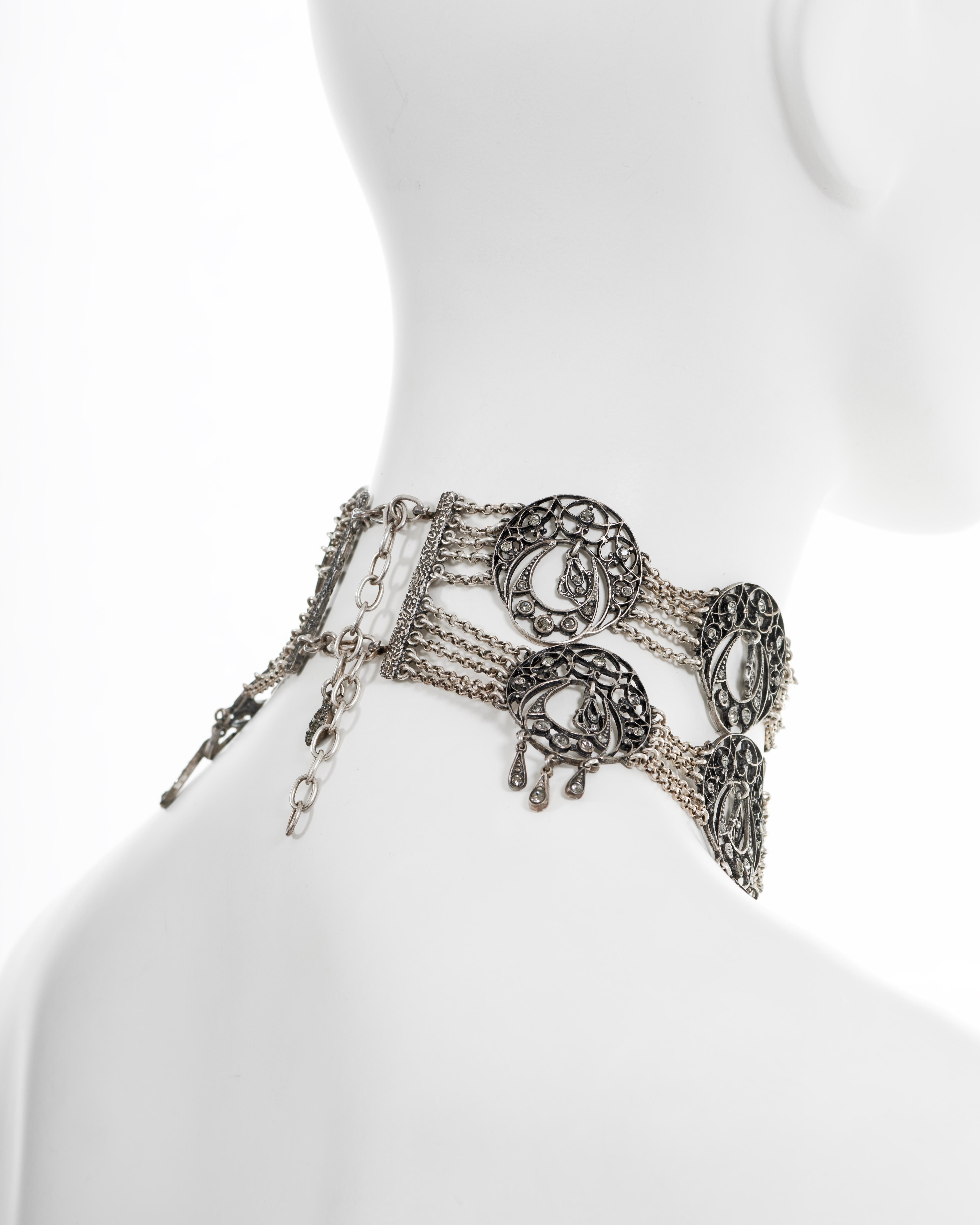 Christian Dior by John Galliano antique-style filigree choker necklace, ss 1999 For Sale 1