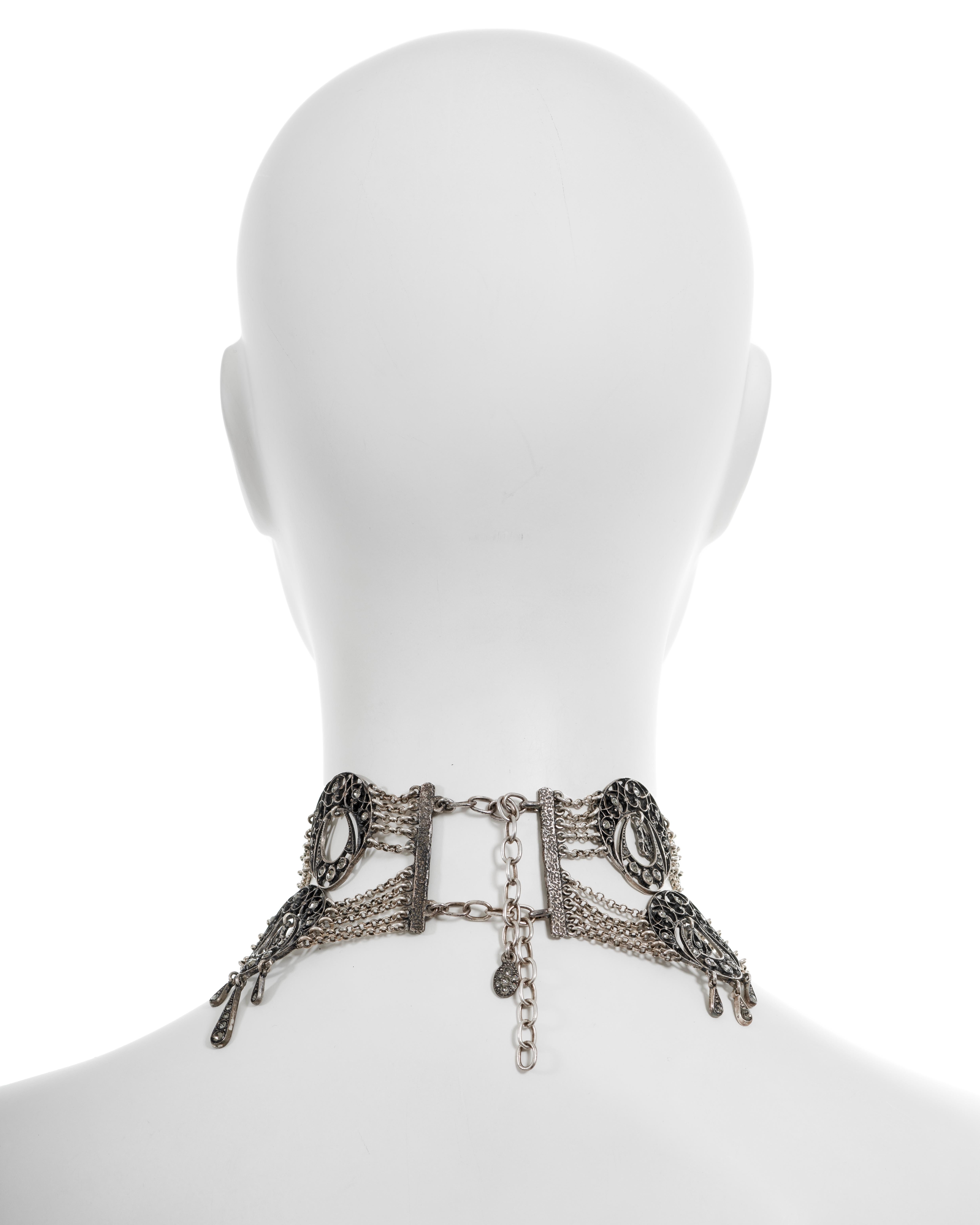 Christian Dior by John Galliano antique-style filigree choker necklace, ss 1999 For Sale 2