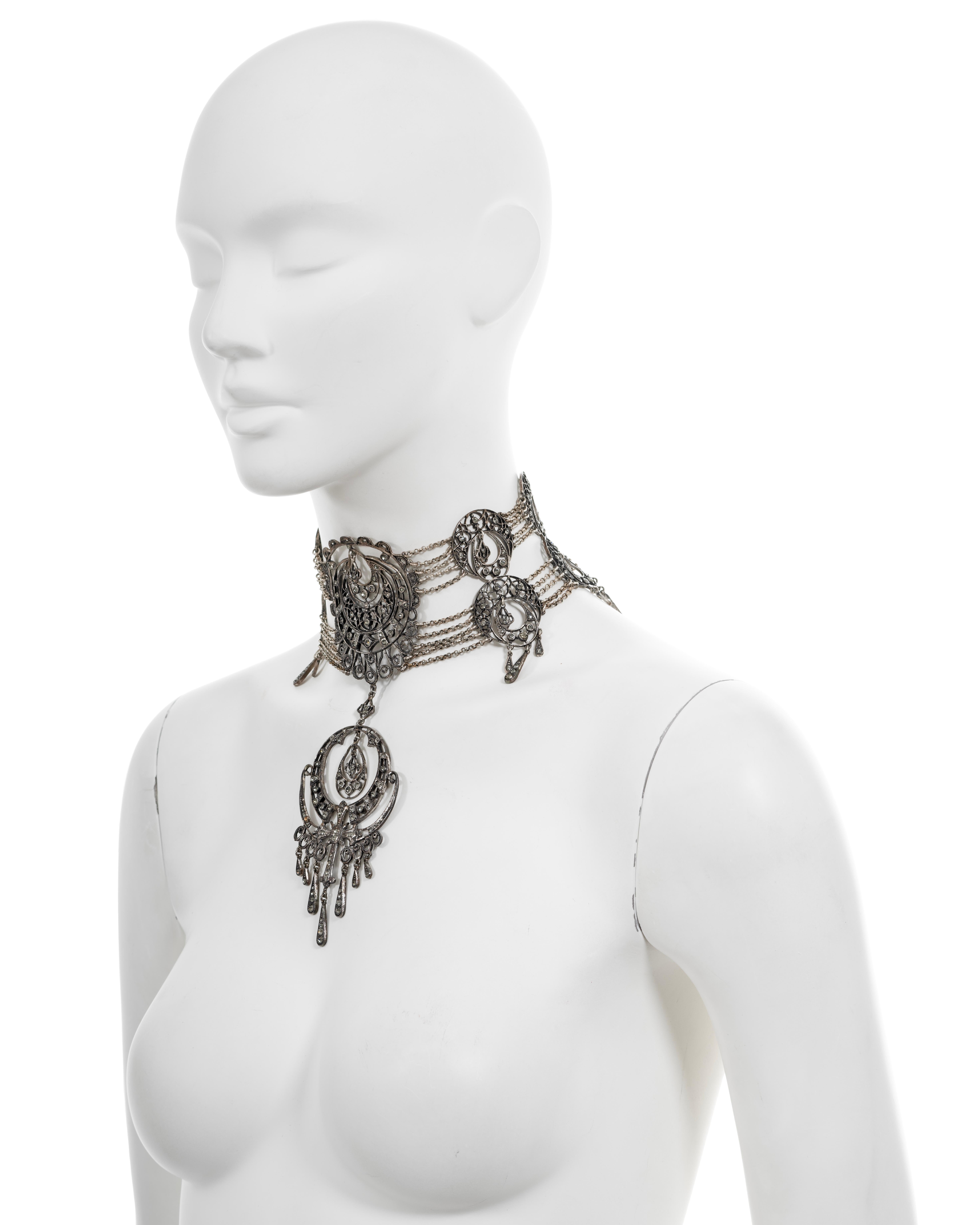 Christian Dior by John Galliano antique-style filigree choker necklace, ss 1999 For Sale 1