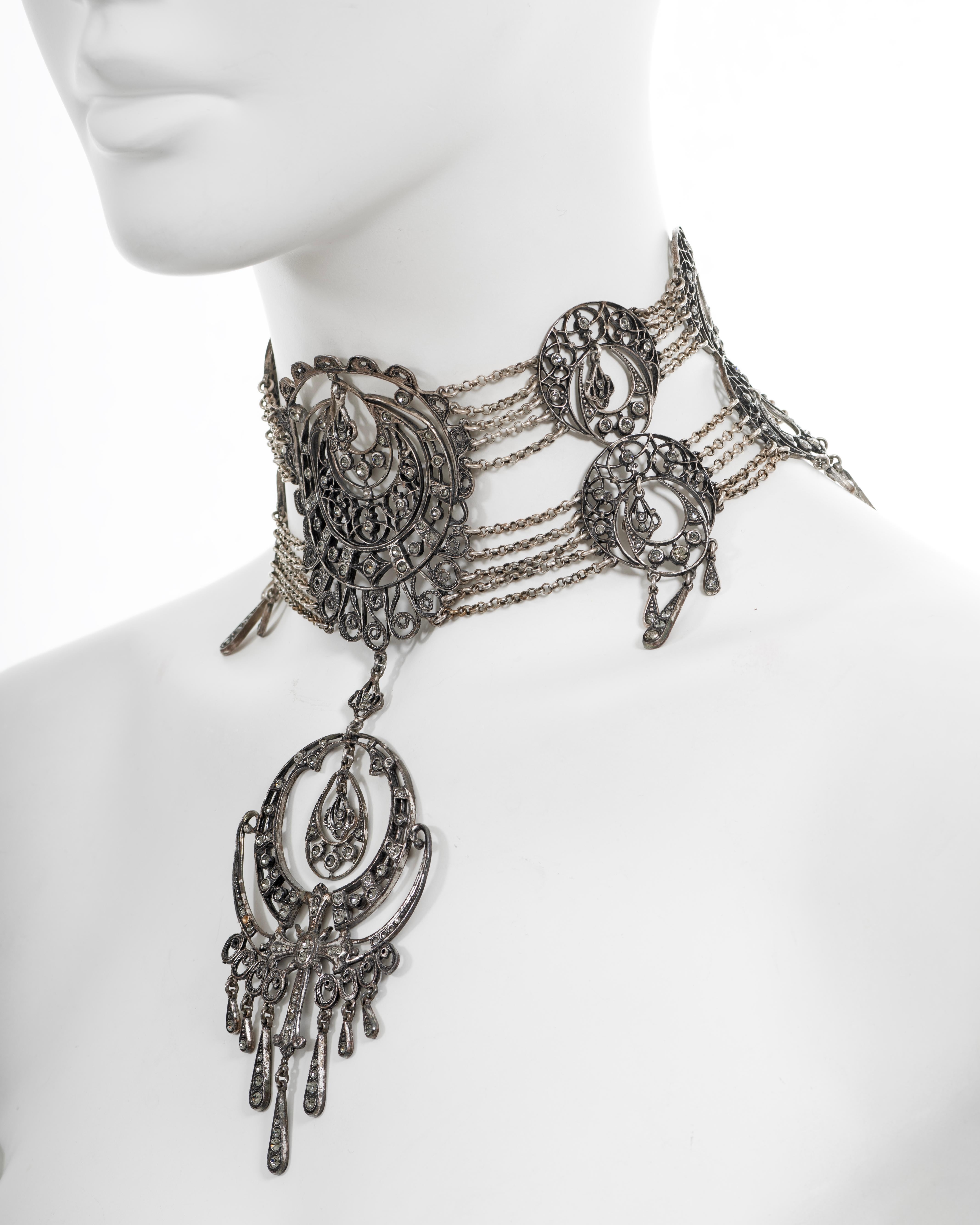 Christian Dior by John Galliano antique-style filigree choker necklace, ss 1999 For Sale 4