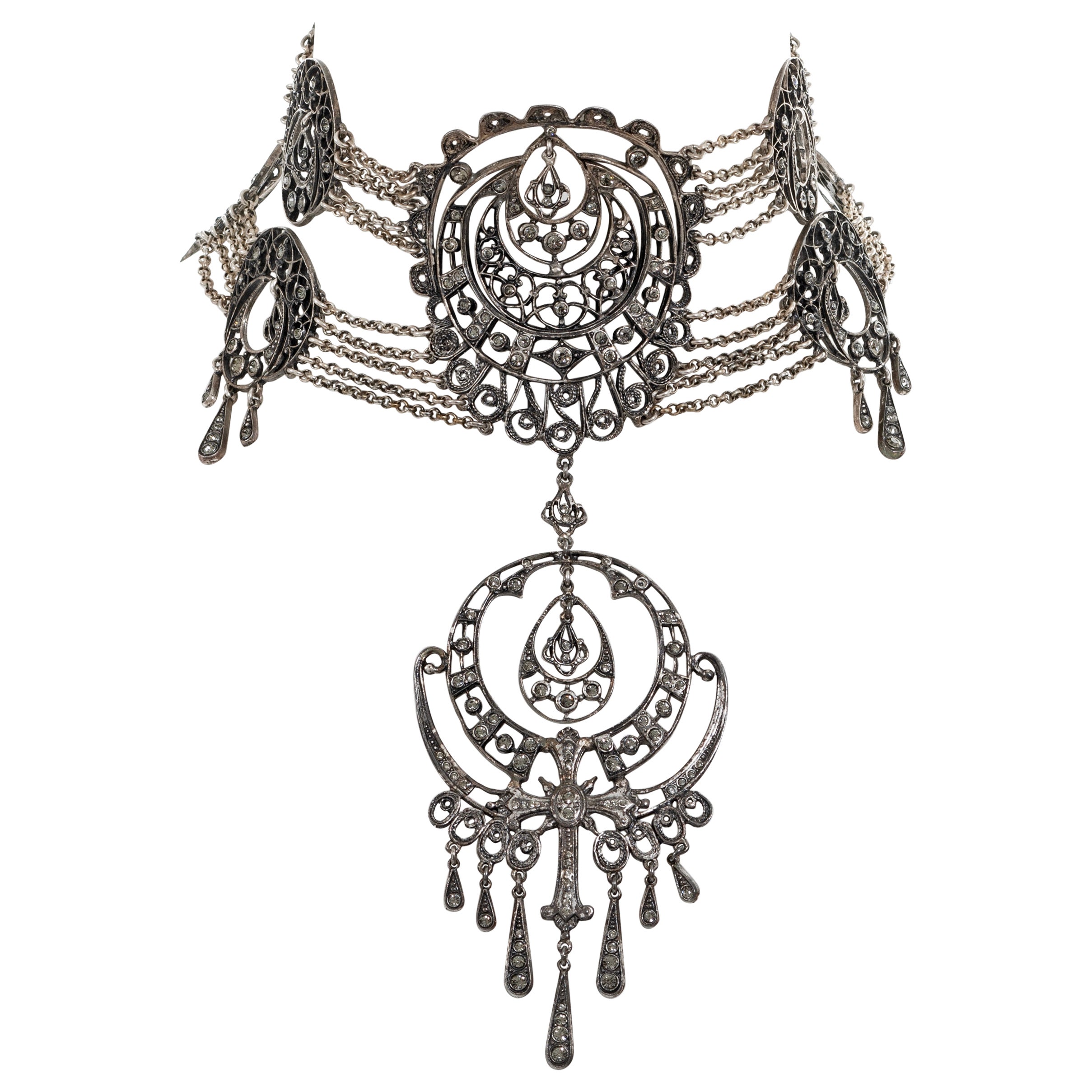 Christian Dior by John Galliano antique-style filigree choker necklace, ss 1999