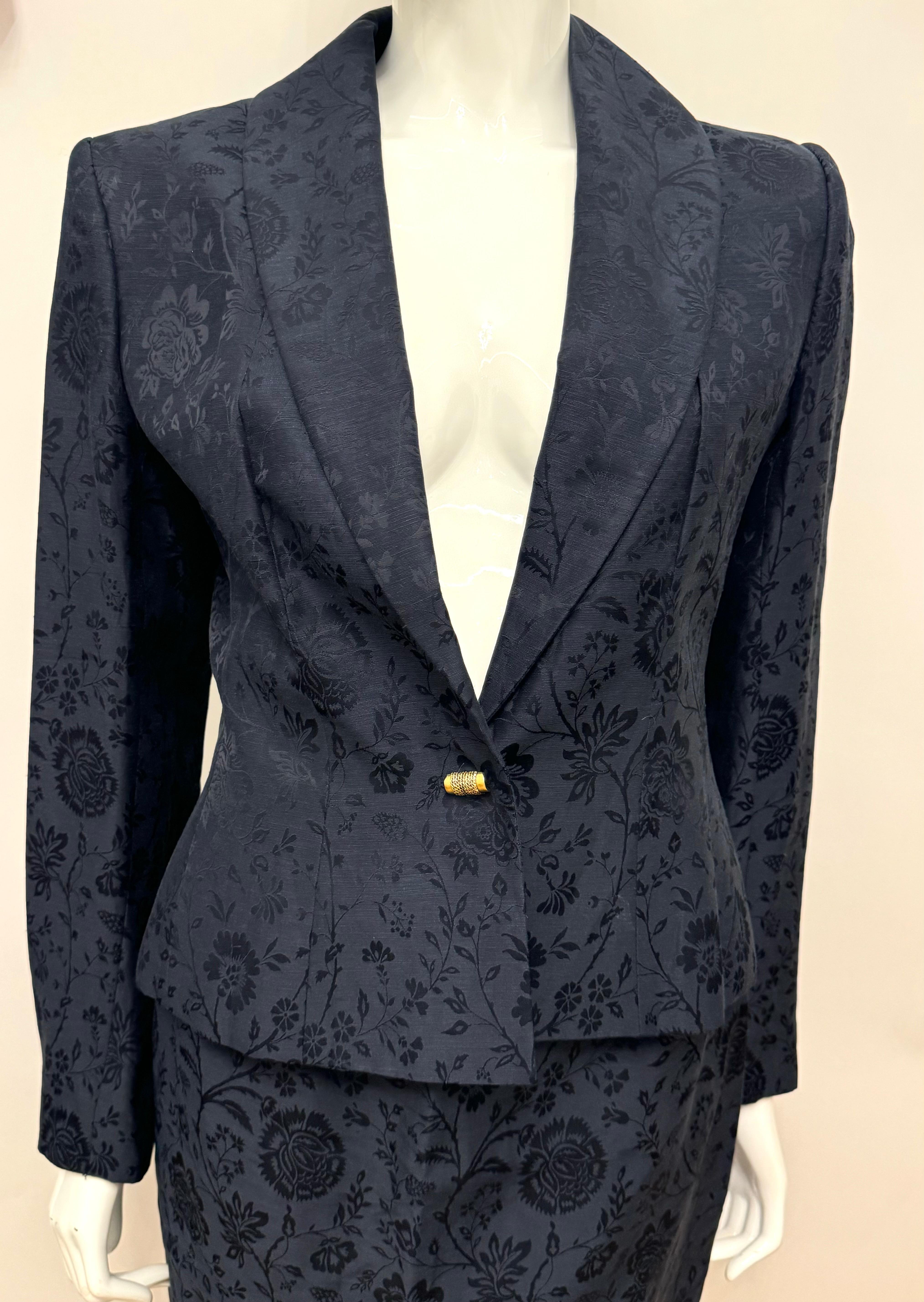 Christian Dior by John Galliano archival S/S 1998 in a boudoir mood suit skirt Negro en venta