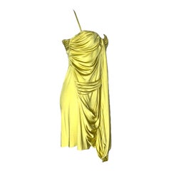 Christian Galliano for Christian Dior Asymmetric Draped Corset Silk Dress Gown 42