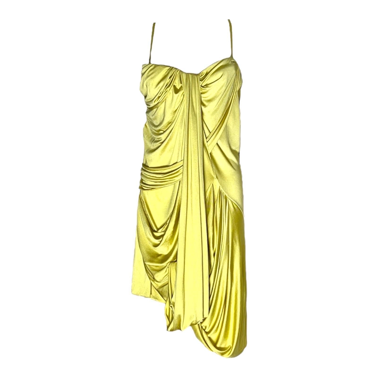 Women's Christian Dior by John Galliano Asymmetric Draped Corset Silk Dress Gown 42 For Sale