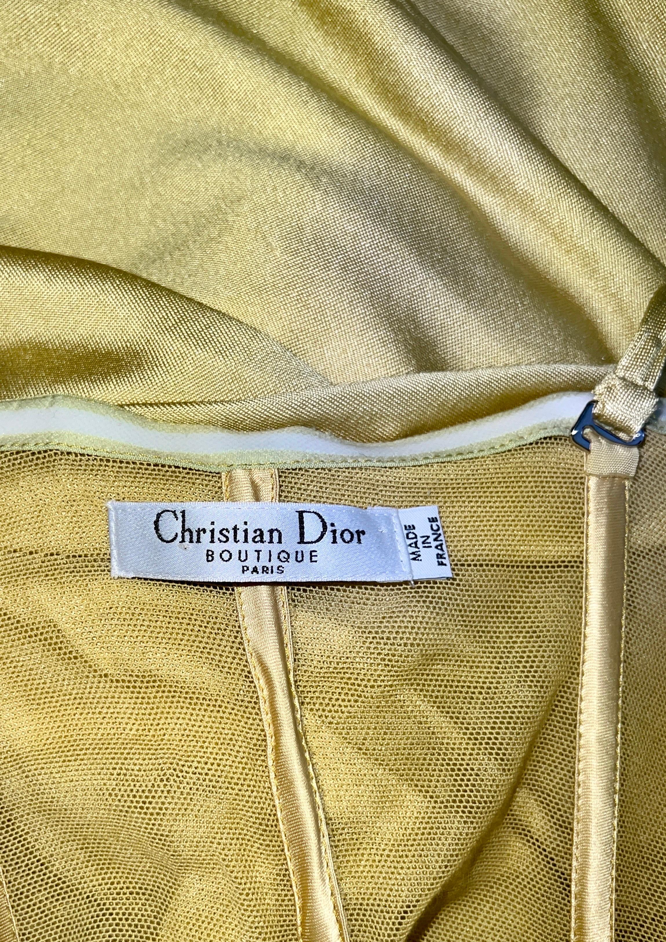 Christian Dior by John Galliano Asymmetric Draped Corset Silk Dress Gown 42 For Sale 2