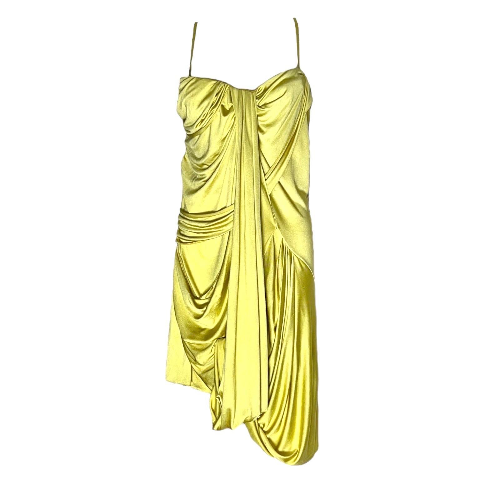 Christian Dior by John Galliano Asymmetric Draped Corset Silk Dress Gown 42 For Sale