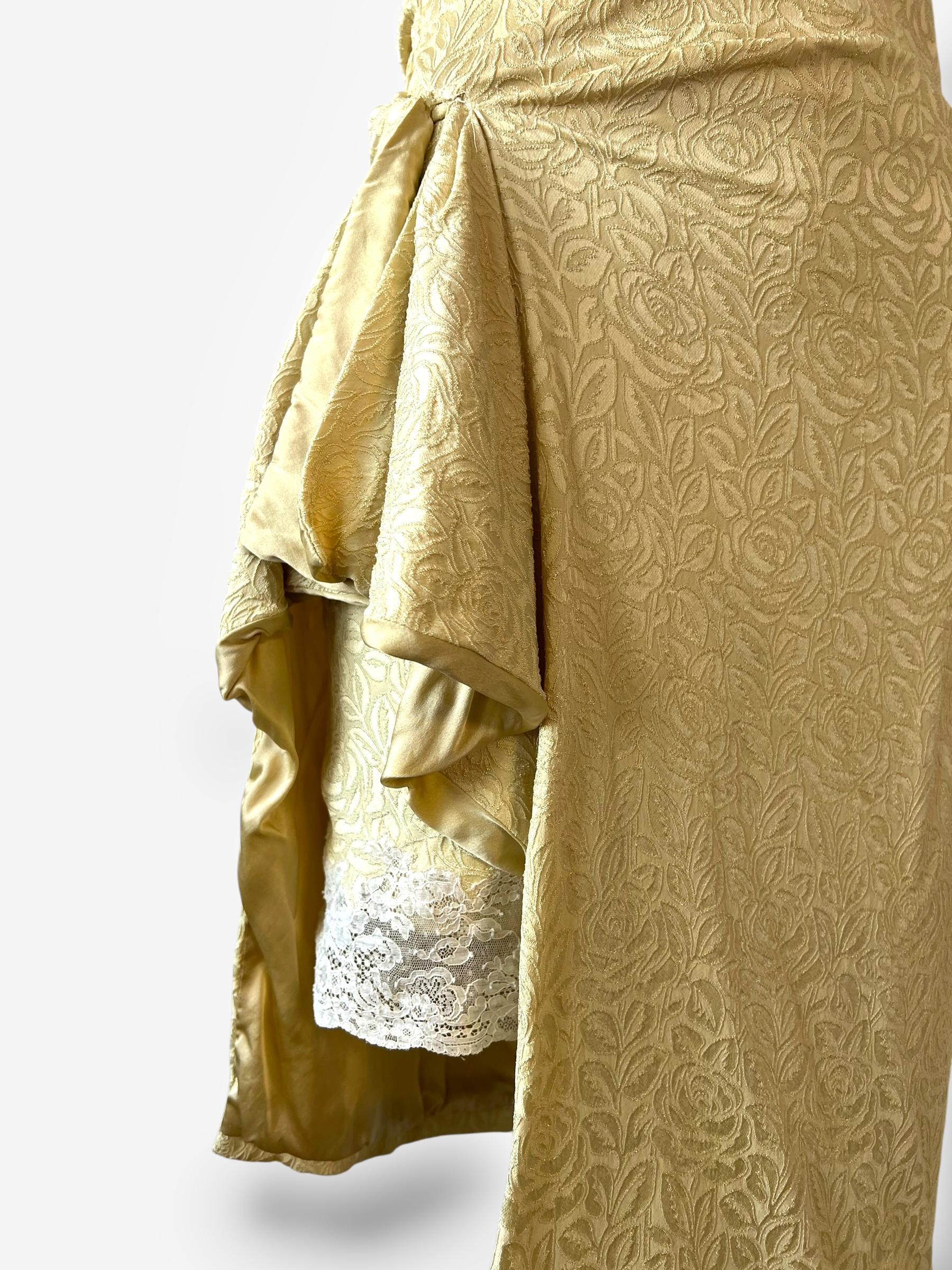 Christian Dior for Christian Dior, Autumn/Winter 1998, Abito in broccato di seta Rose in vendita 2