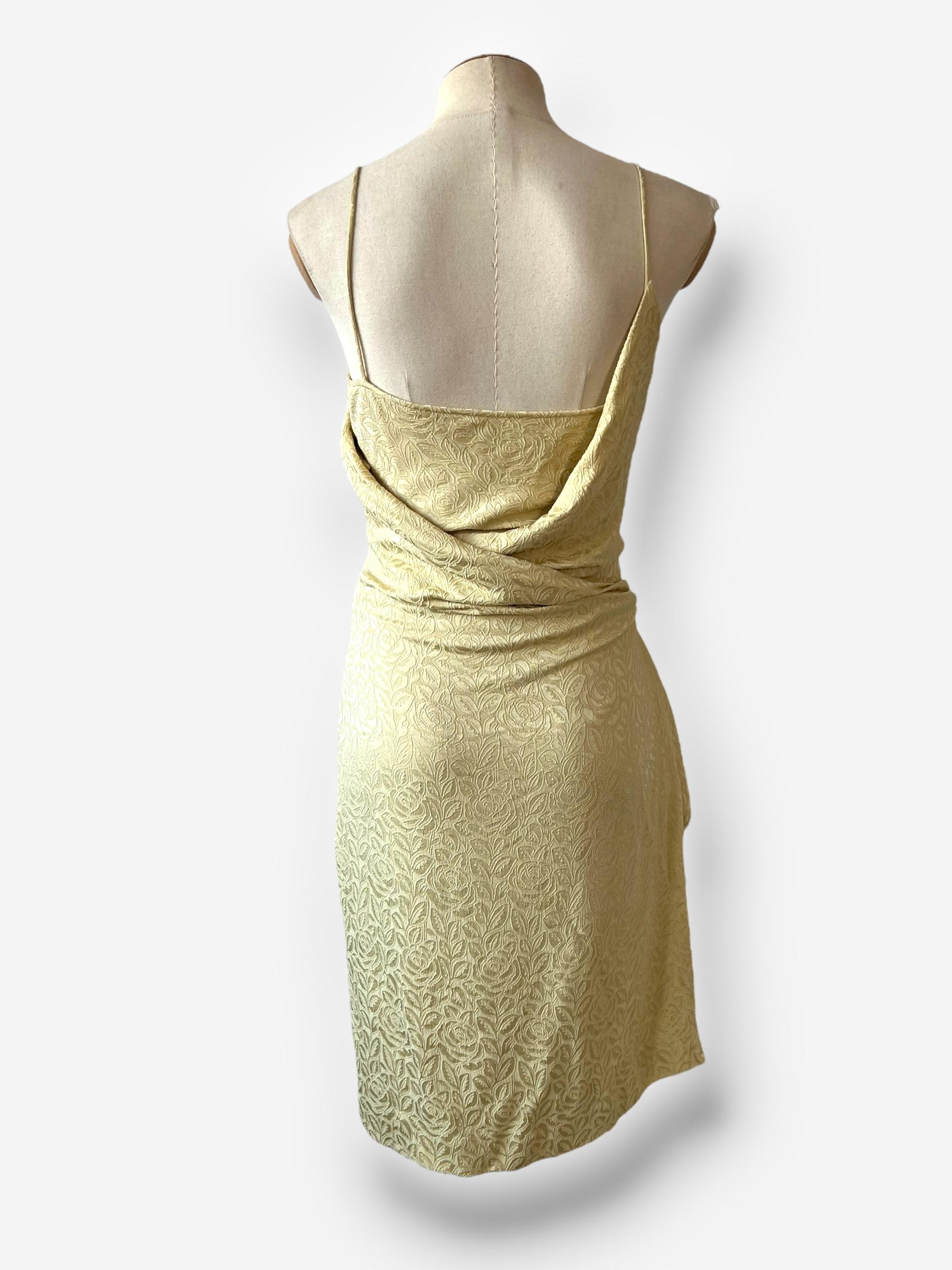 Christian Dior for Christian Dior, Autumn/Winter 1998, Abito in broccato di seta Rose in vendita 3