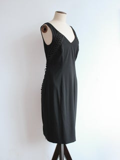 Christian Dior par John Galliano - Automne/Hiver 2002 - Robe fourreau lacée en laine noire