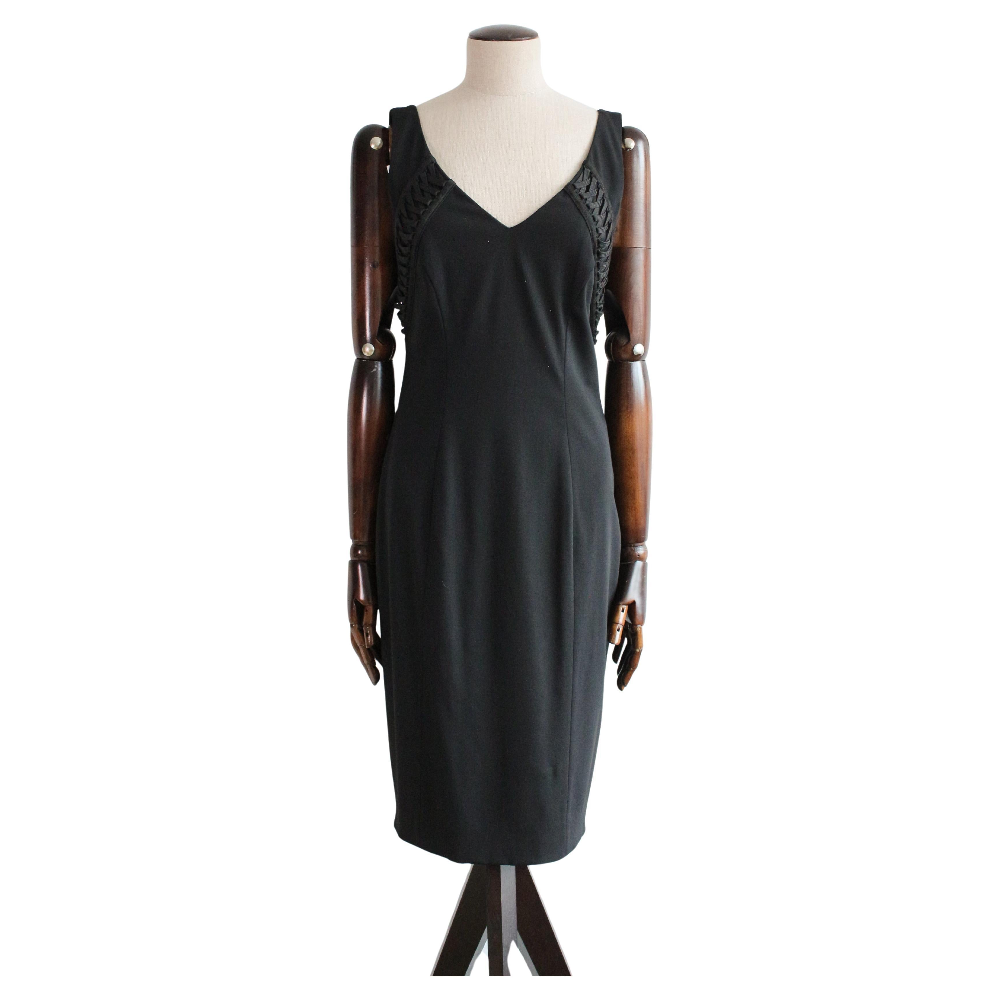 Christian Dior par John Galliano - Automne/Hiver 2002 - Robe fourreau lacée en laine noire