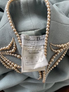 Documented Christian Dior by John Galliano AW 1997 Size 6 Blue Cheongsam Dress