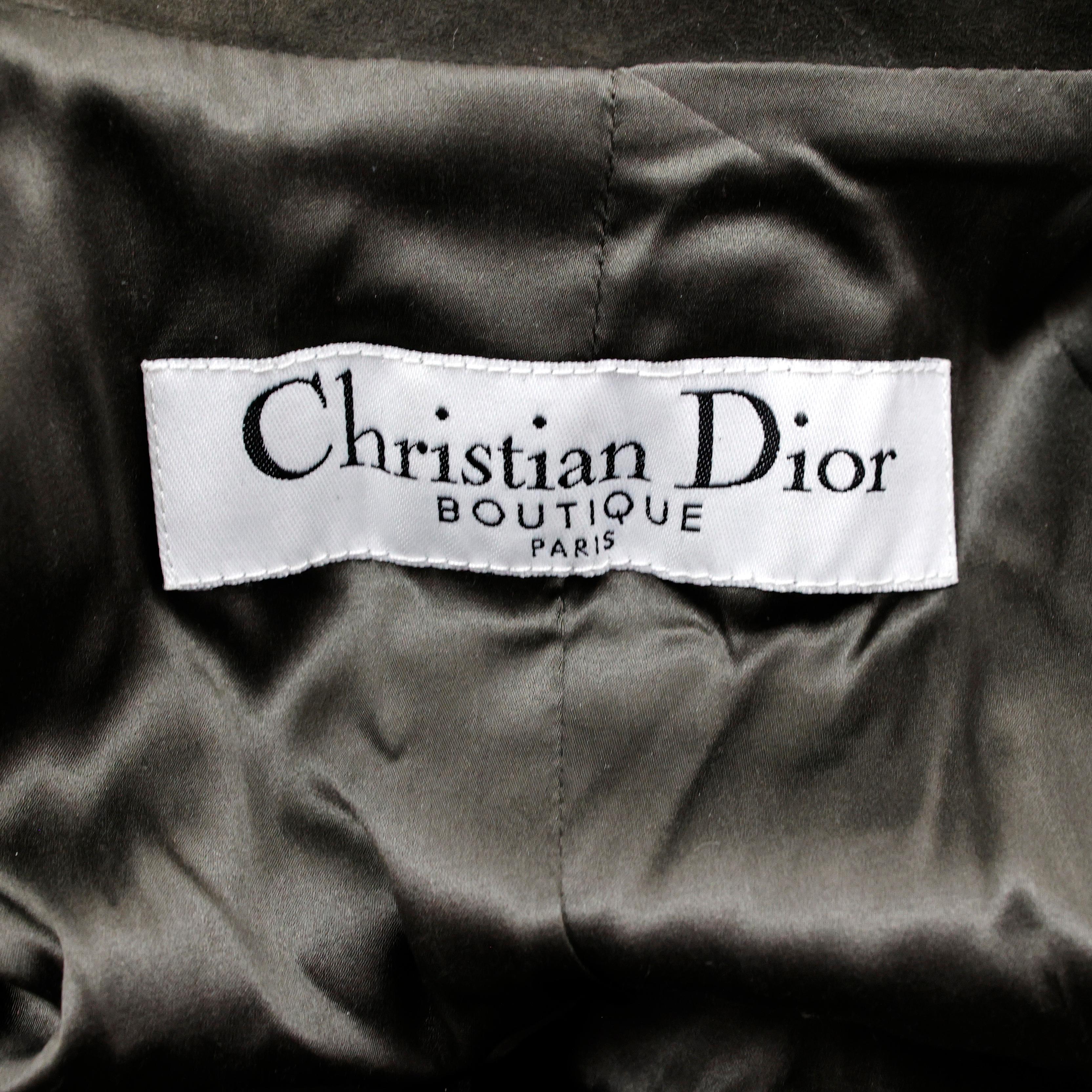Christian Dior by John Galliano AW04 Ensemble en daim clouté (veste et pantalon) en vente 2