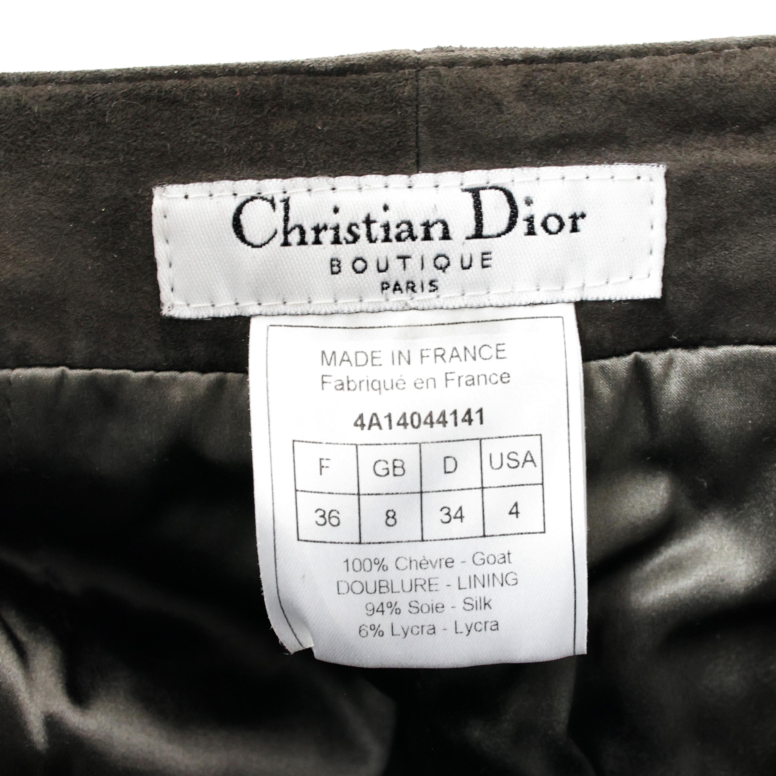 Christian Dior by John Galliano AW04 Ensemble en daim clouté (veste et pantalon) en vente 4