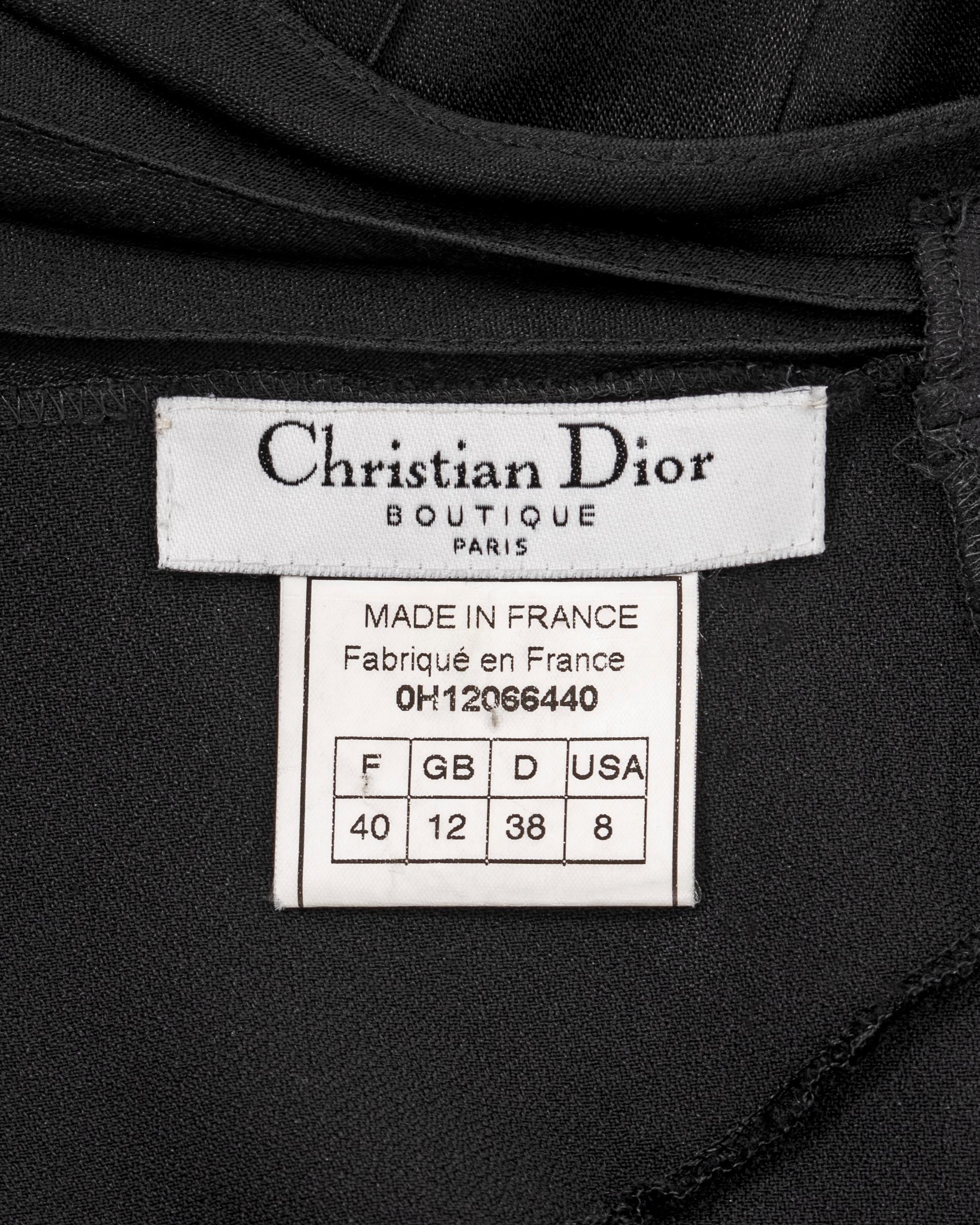 Christian Dior par John Galliano - Robe de soirée en satin noir coupée en biais, automne-hiver 2000 en vente 10