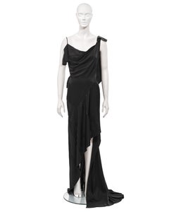 Christian Dior by John Galliano black bias-cut satin evening dress, fw 2000