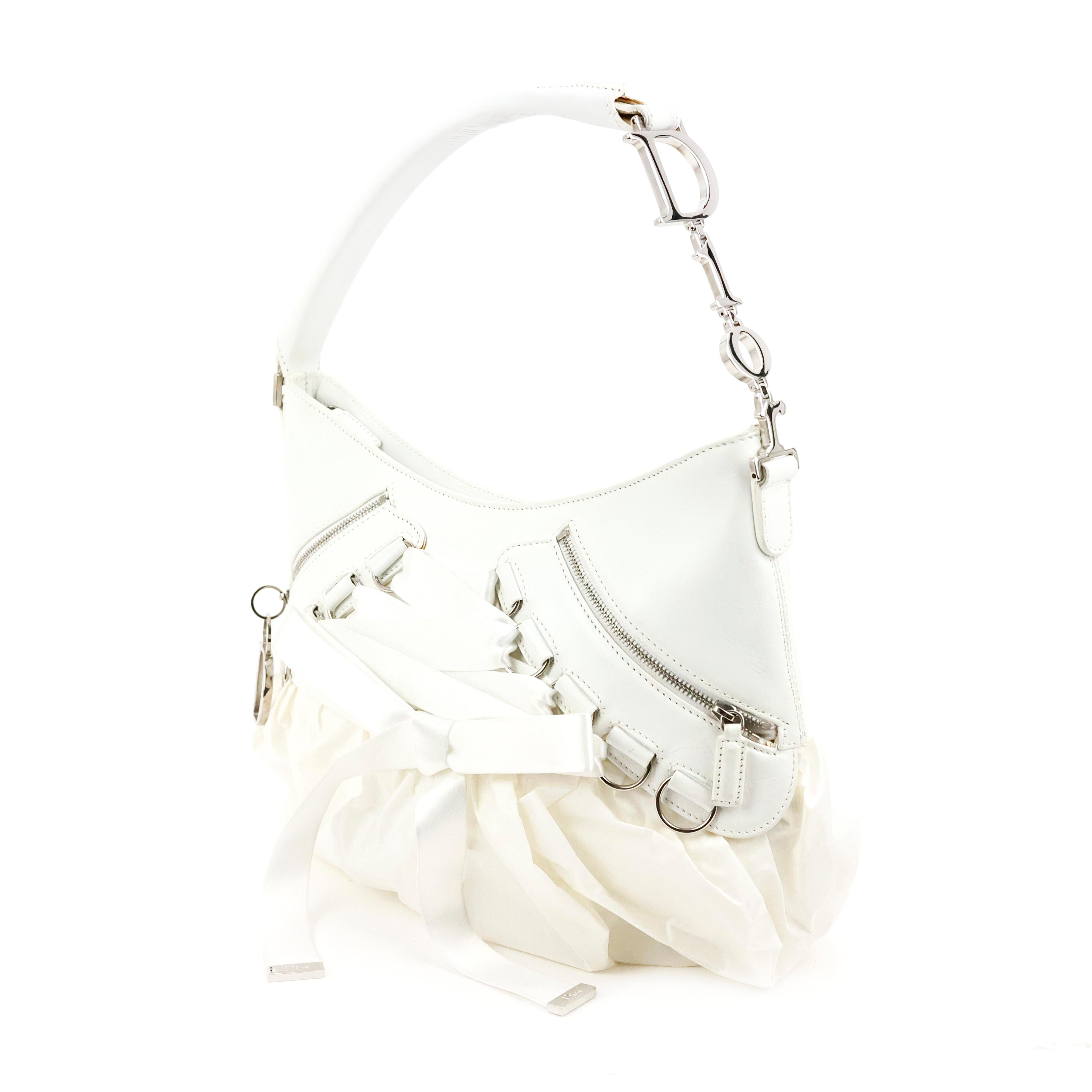Christian Dior by John Galliano ballet / corset bag in White Leather  2