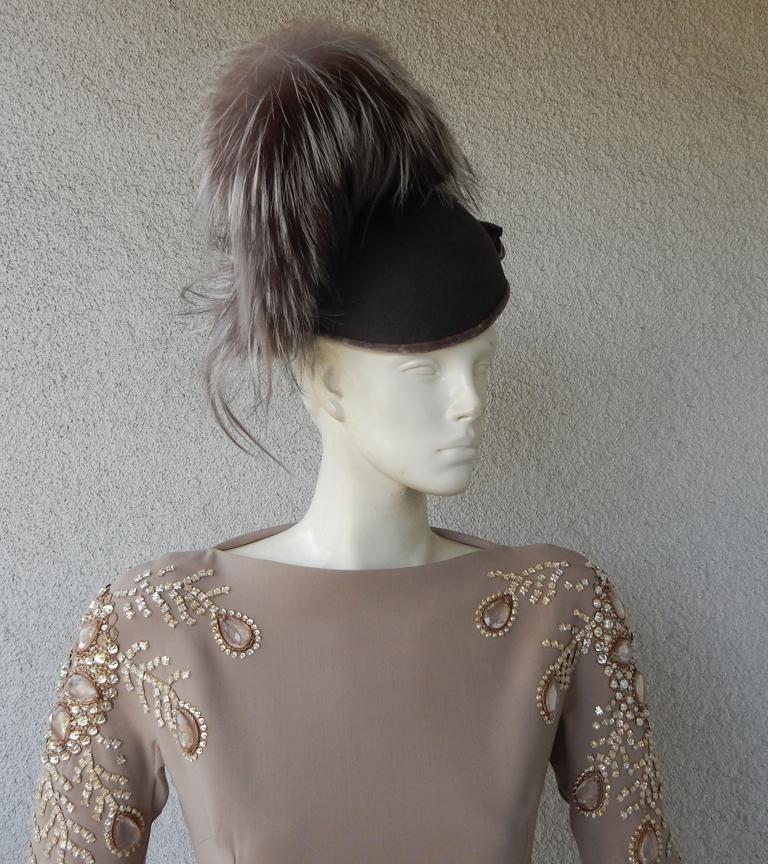 Christian Dior by John Galliano Batteau Neck Long Sleeve Bustle Dress     For Sale 4
