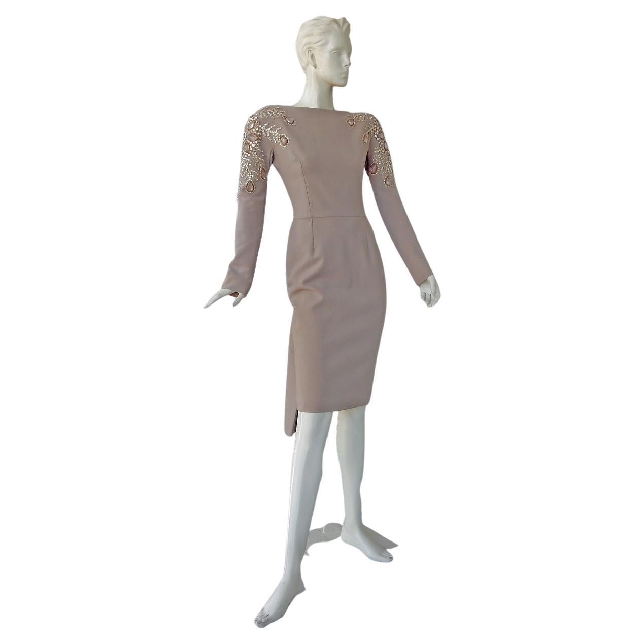 Christian Dior by John Galliano Batteau Neck Long Sleeve Bustle Dress    