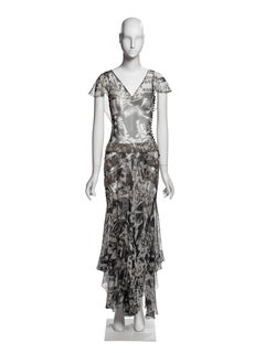 Christian Dior by John Galliano Beaded 'Playing Cards' Print Silk Dress, FW 2001