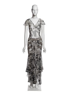 Christian Dior by John Galliano Beaded 'Playing Cards' Print Silk Dress, FW 2001