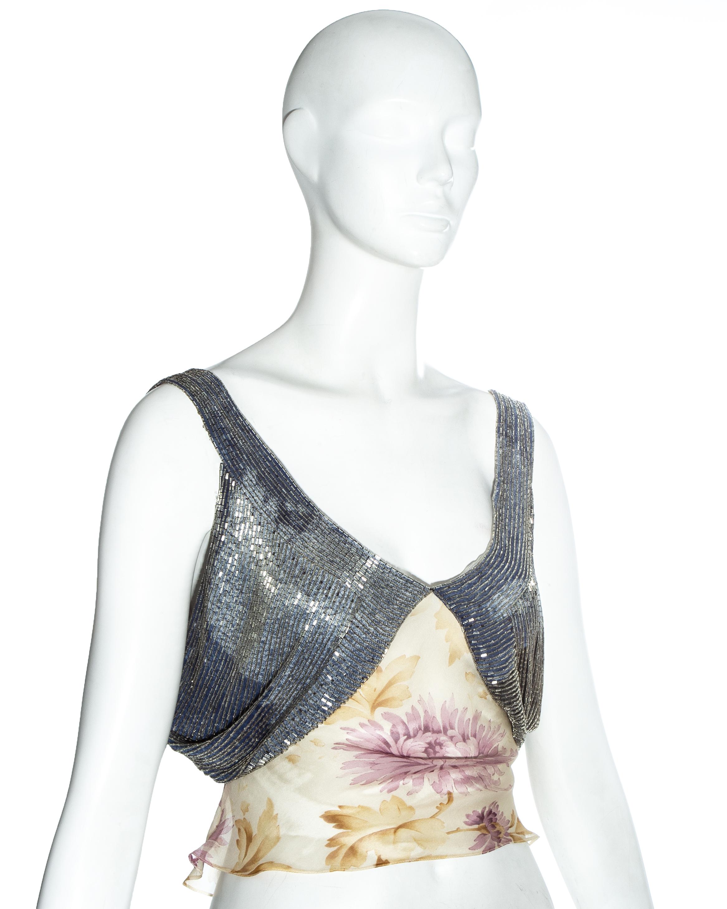 Christian Dior by John Galliano beaded silk evening vest, fw 2001 In Excellent Condition In London, GB