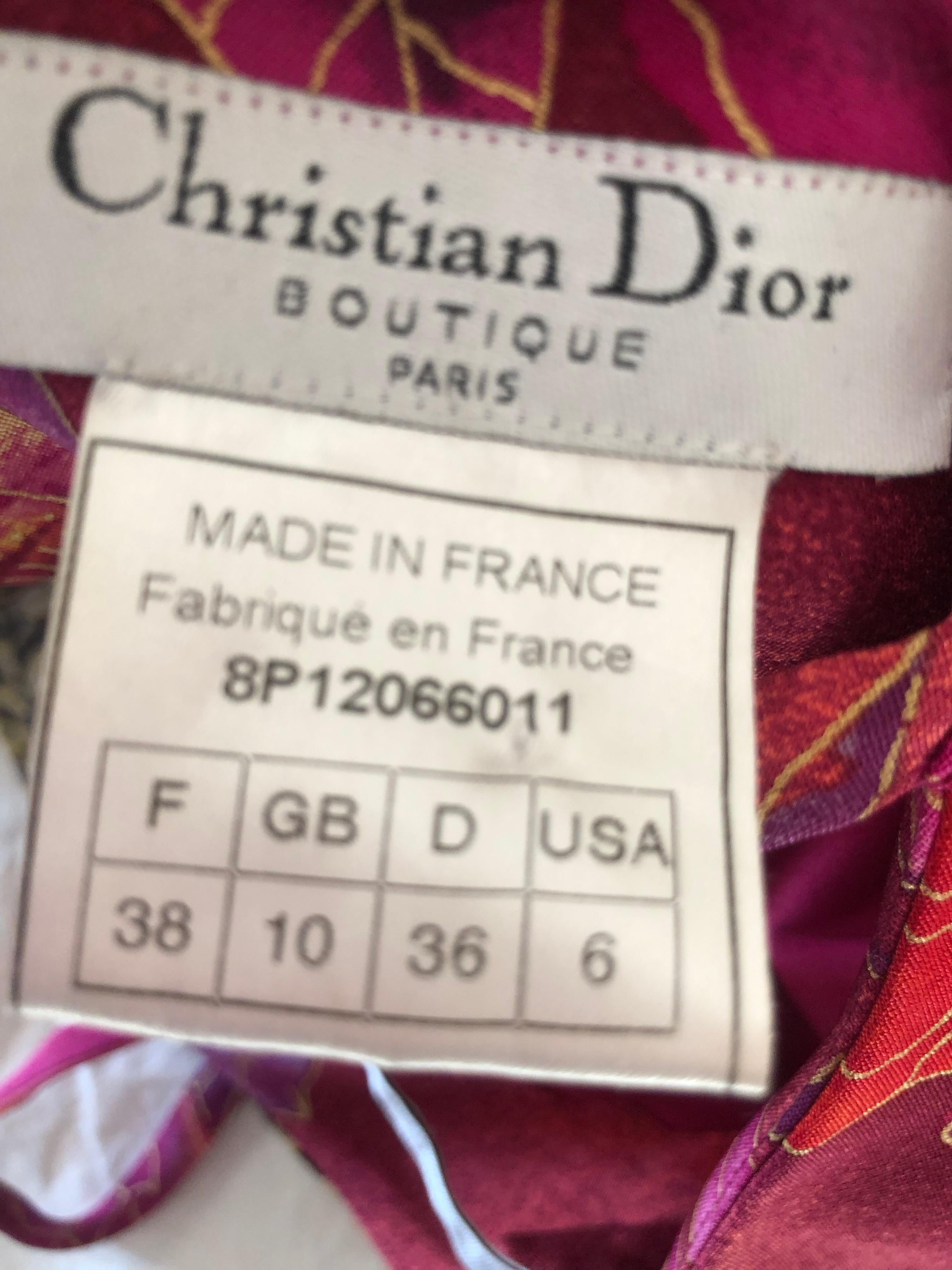 Christian Dior by John Galliano Bias Cut Ombre Silk Evening Dress w Ruffled Hem For Sale 5