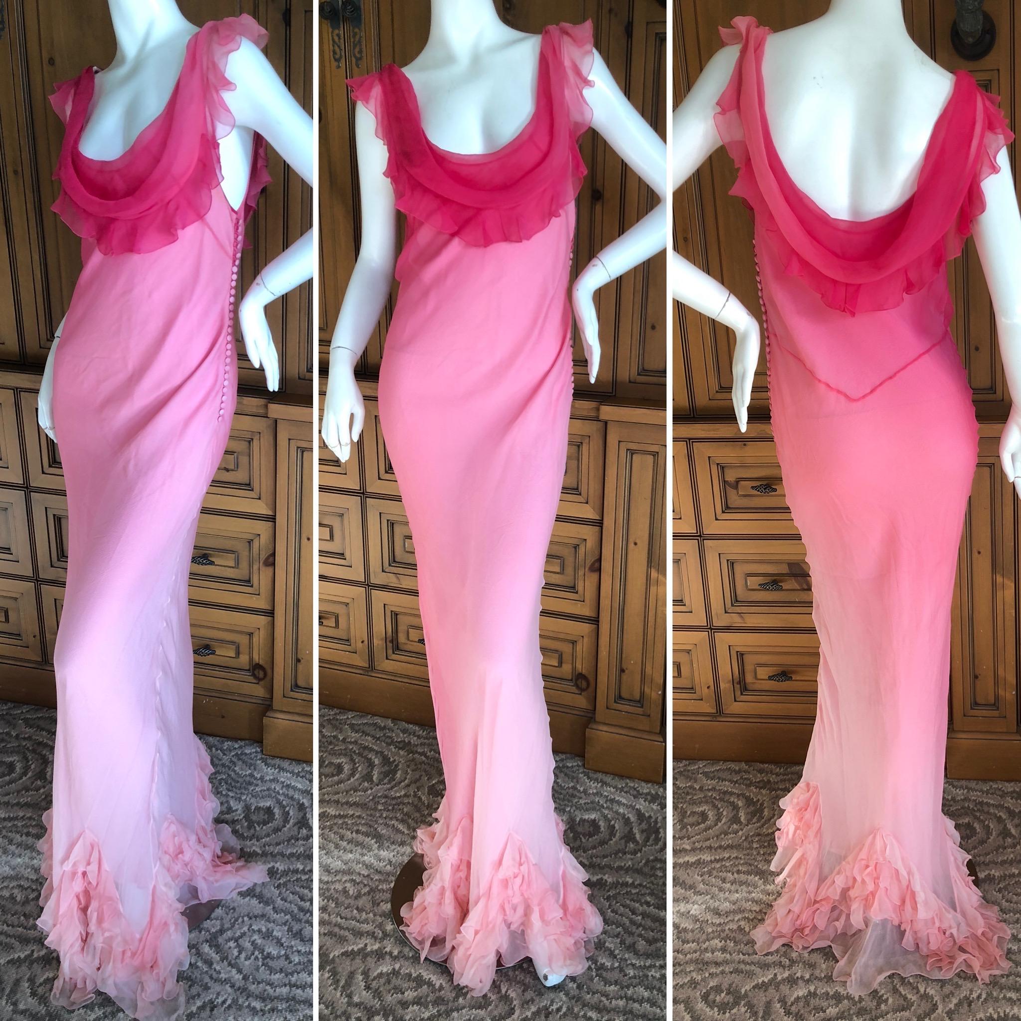 Christian Dior by John Galliano Bias Cut Ombre Silk Chiffon Evening Dress with Flamenco Ruffled Hem

Size 38

Bust 36