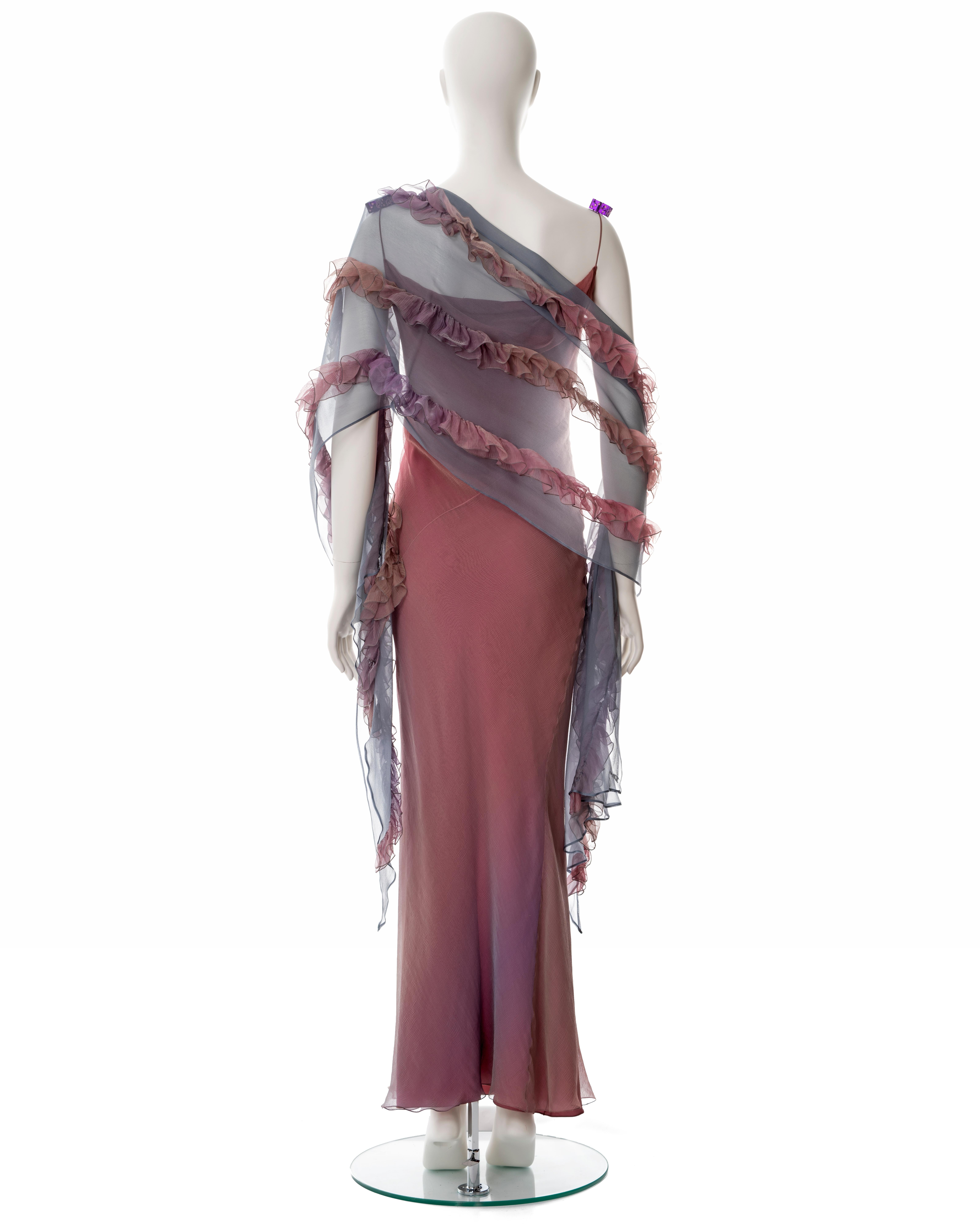 Christian Dior by John Galliano bias cut silk evening dress with shawl, fw 2004 6