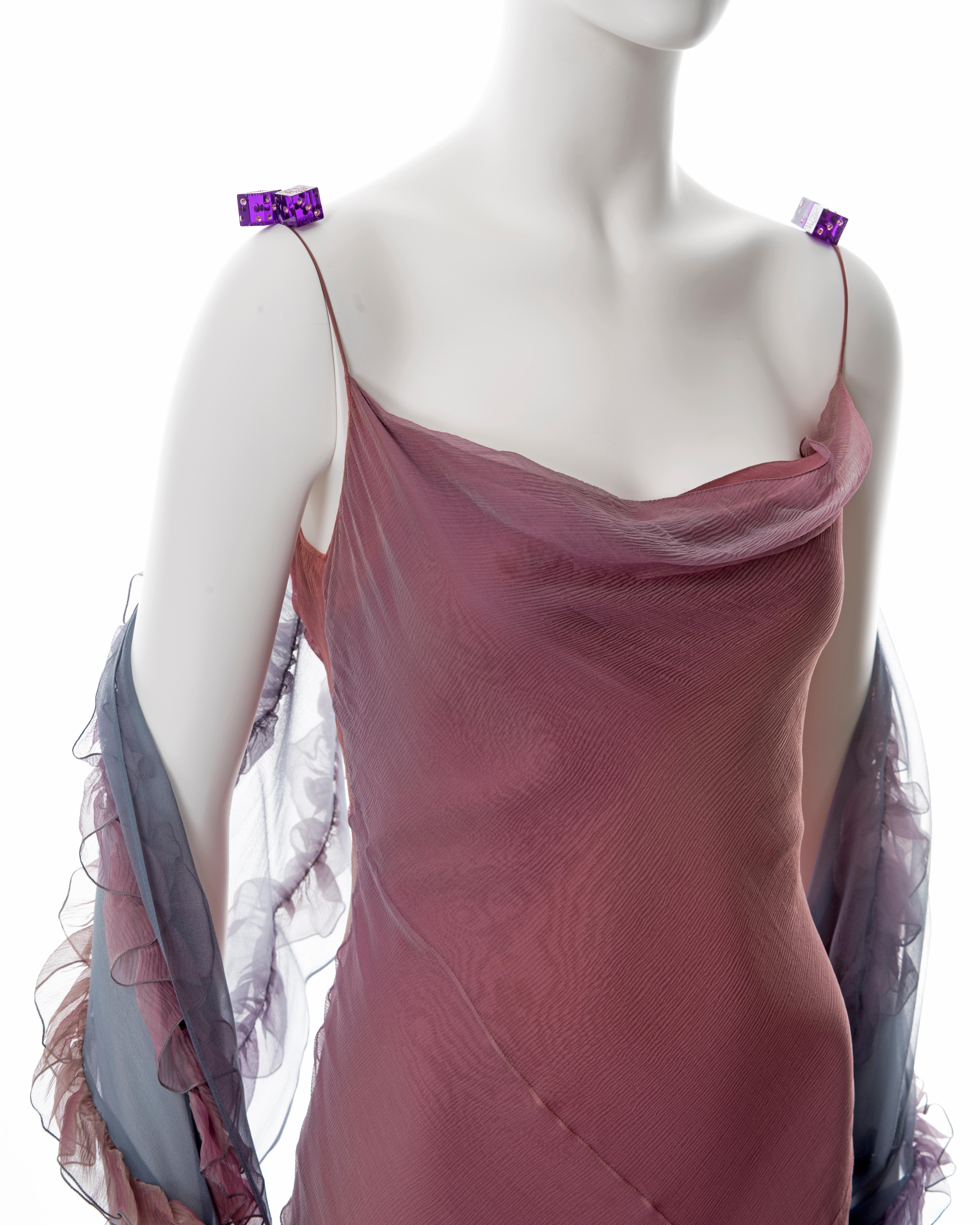 Christian Dior by John Galliano bias cut silk evening dress with shawl, fw 2004 3
