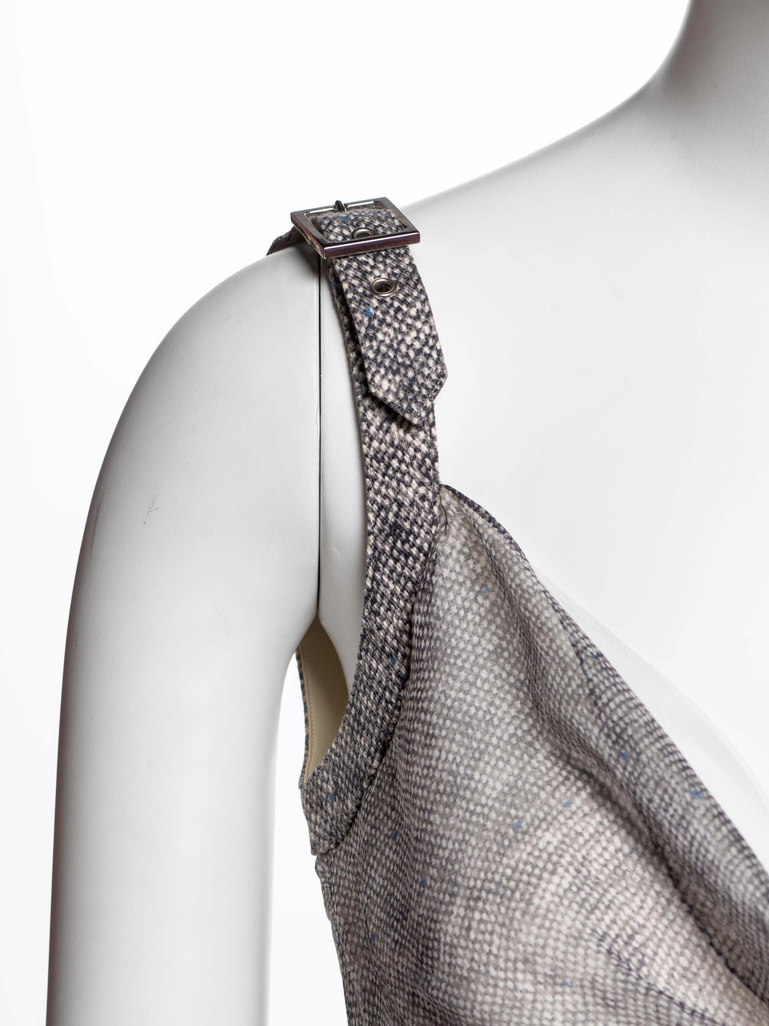 Christian Dior by John Galliano Schräggeschnittenes Seidenkleid mit Trompe-l'œil-Druck, SS 2001 im Zustand „Hervorragend“ im Angebot in London, GB