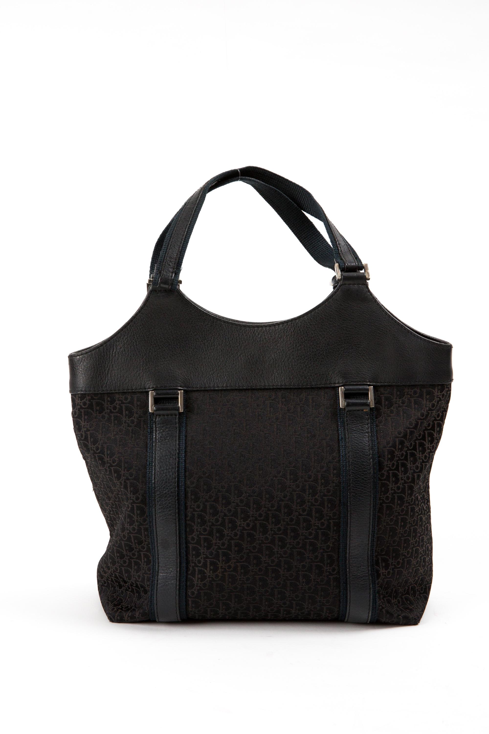 Christian Dior for John Galliano Schwarz und Brown Street Chic Tote Bag im Zustand „Gut“ im Angebot in Paris, FR