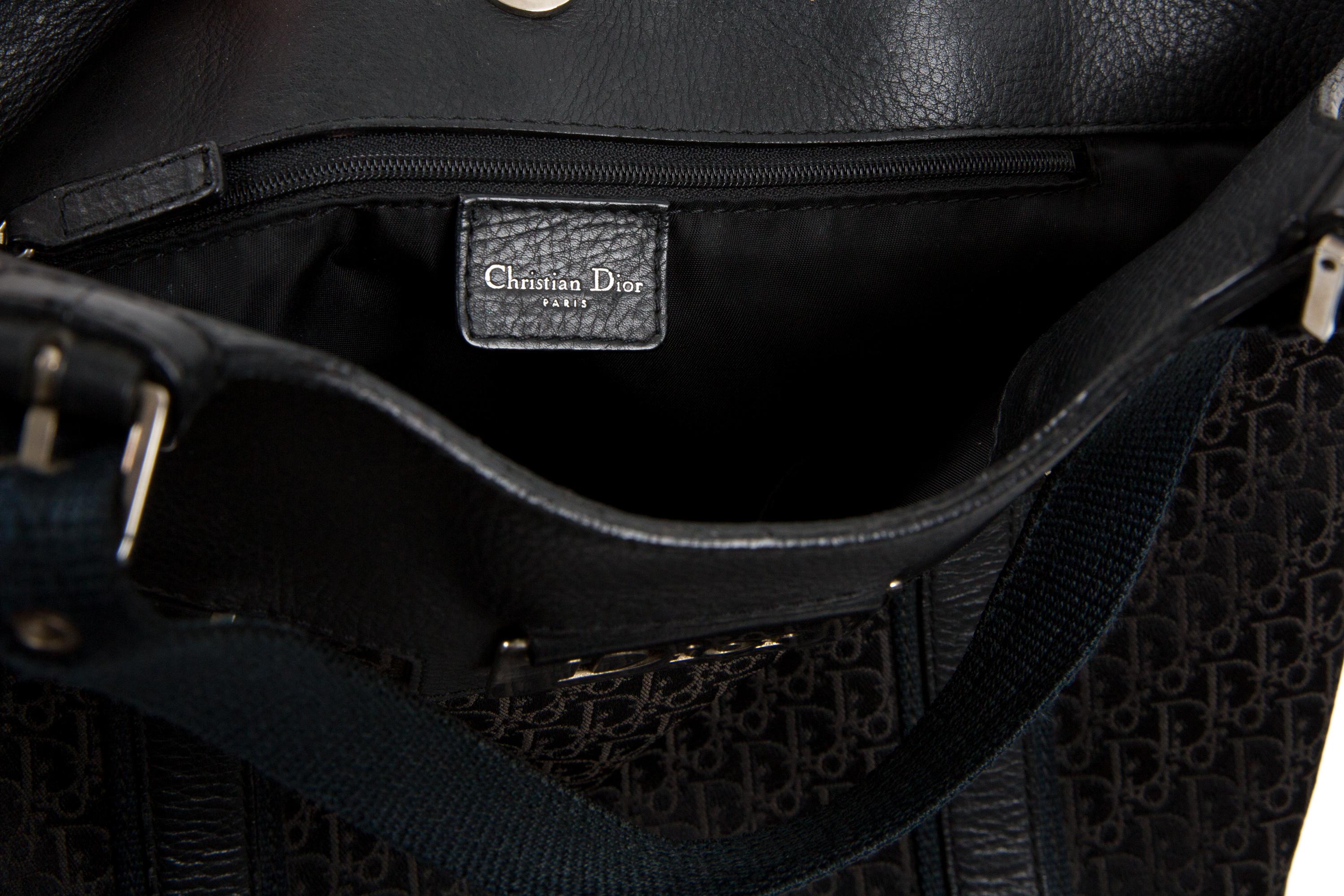 Christian Dior for John Galliano Schwarz und Brown Street Chic Tote Bag im Angebot 1