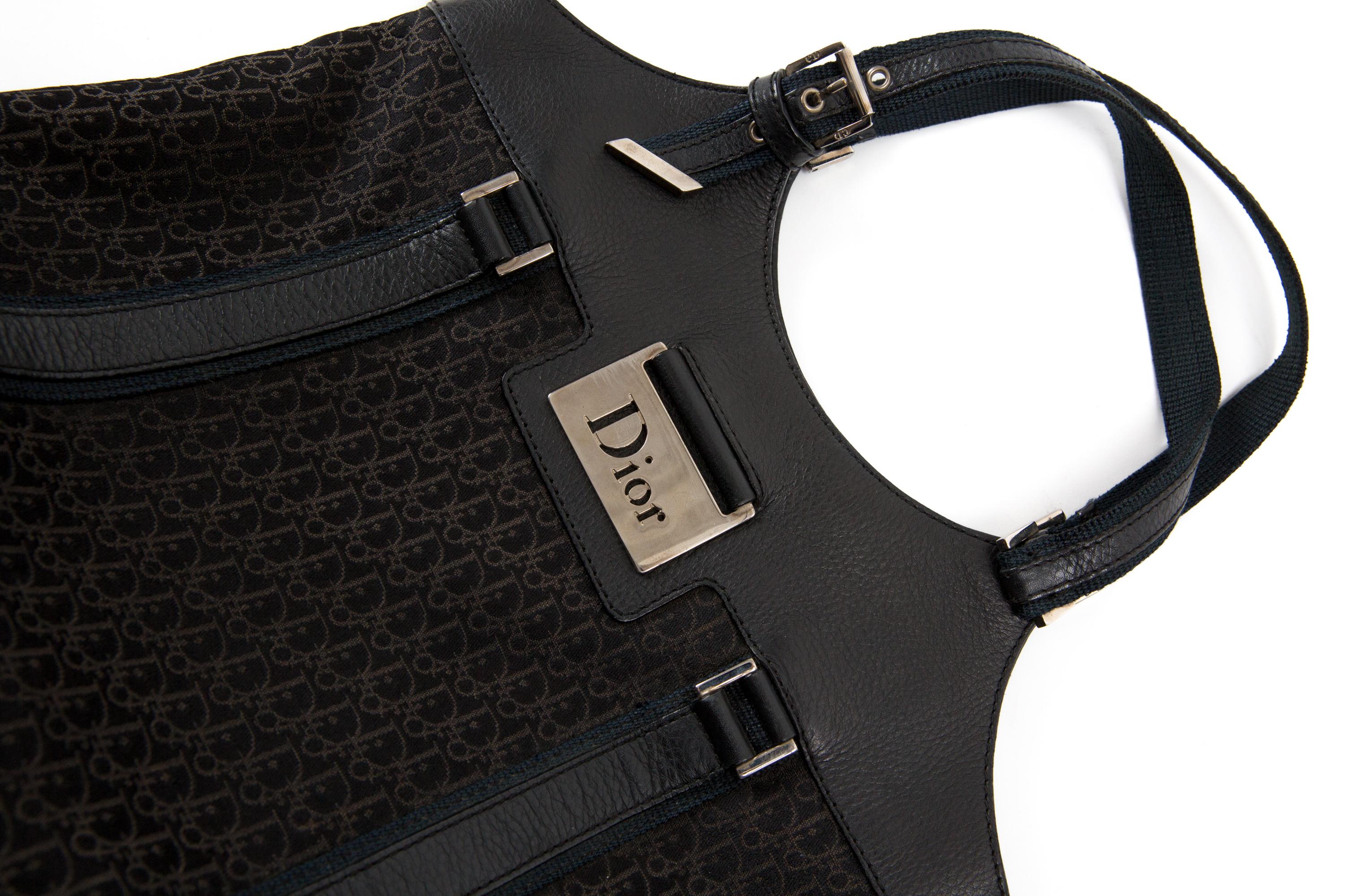 Christian Dior for John Galliano Schwarz und Brown Street Chic Tote Bag im Angebot 3