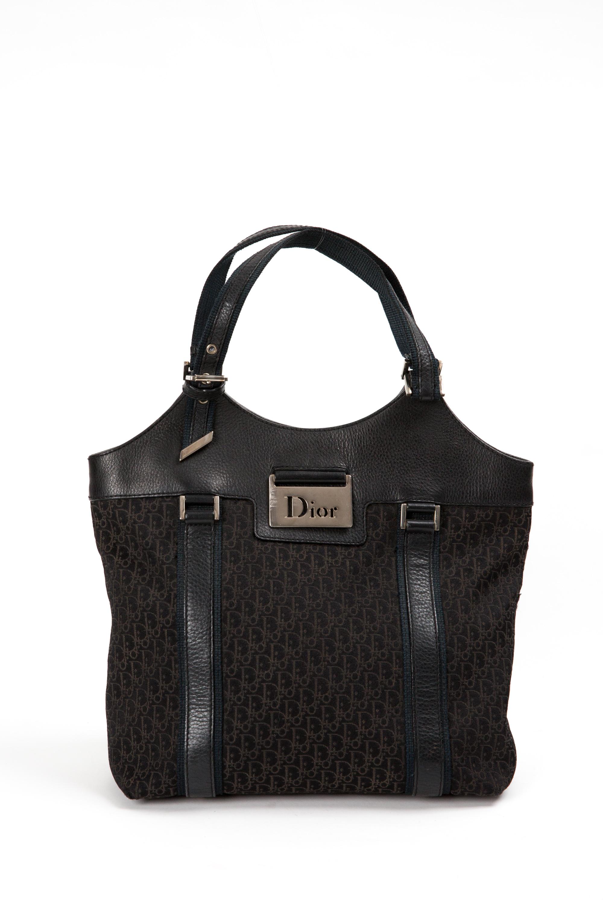 Christian Dior for John Galliano Schwarz und Brown Street Chic Tote Bag im Angebot 4