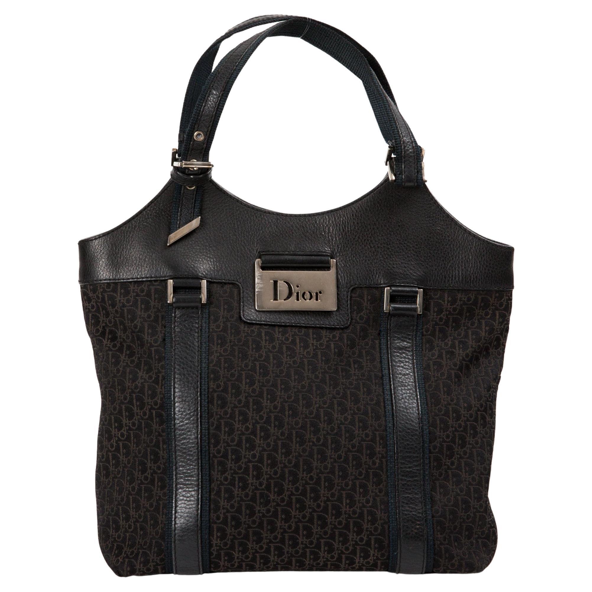 Christian Dior for John Galliano Schwarz und Brown Street Chic Tote Bag im Angebot