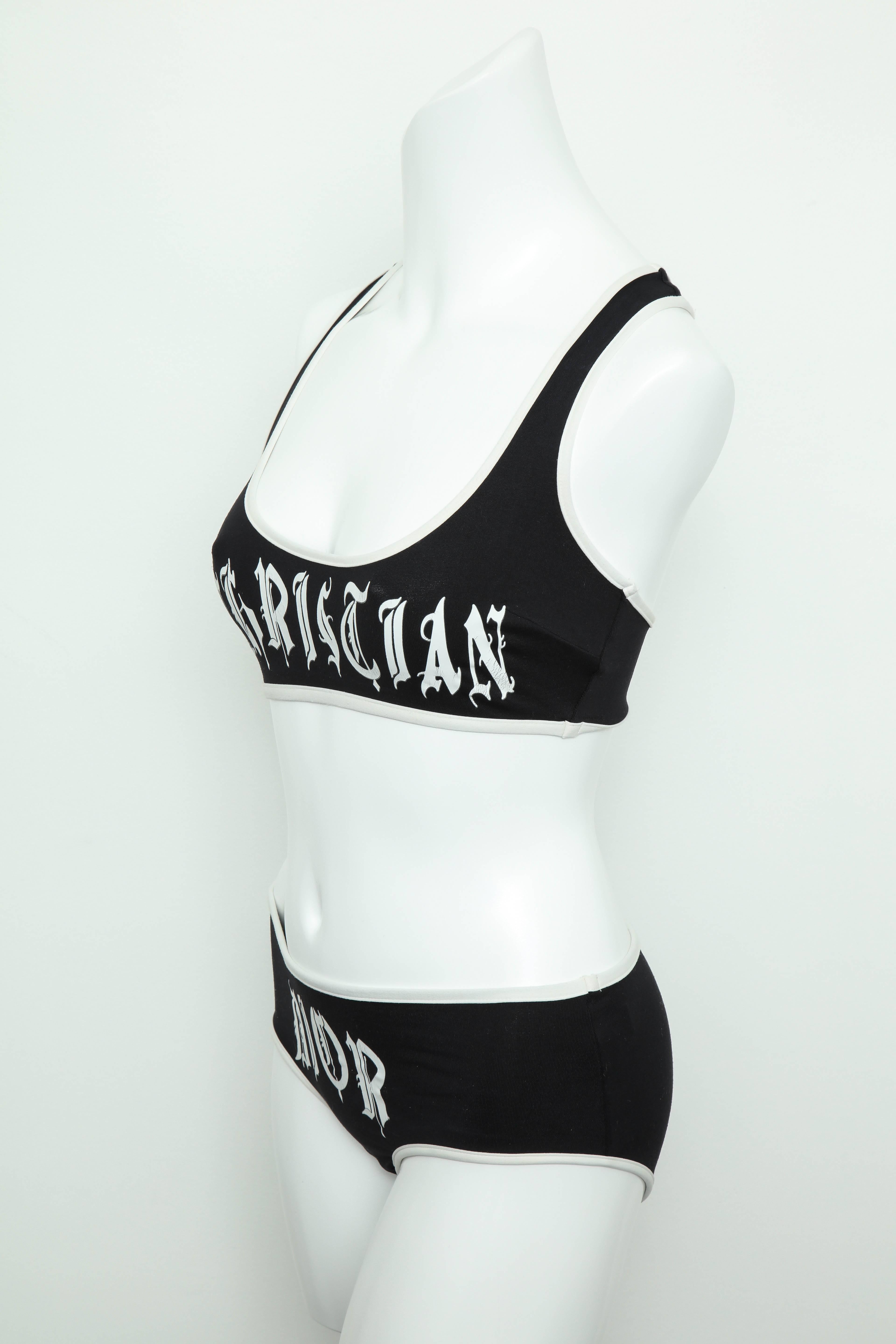 Christian Dior by John Galliano Black and White Bikini  For Sale 3