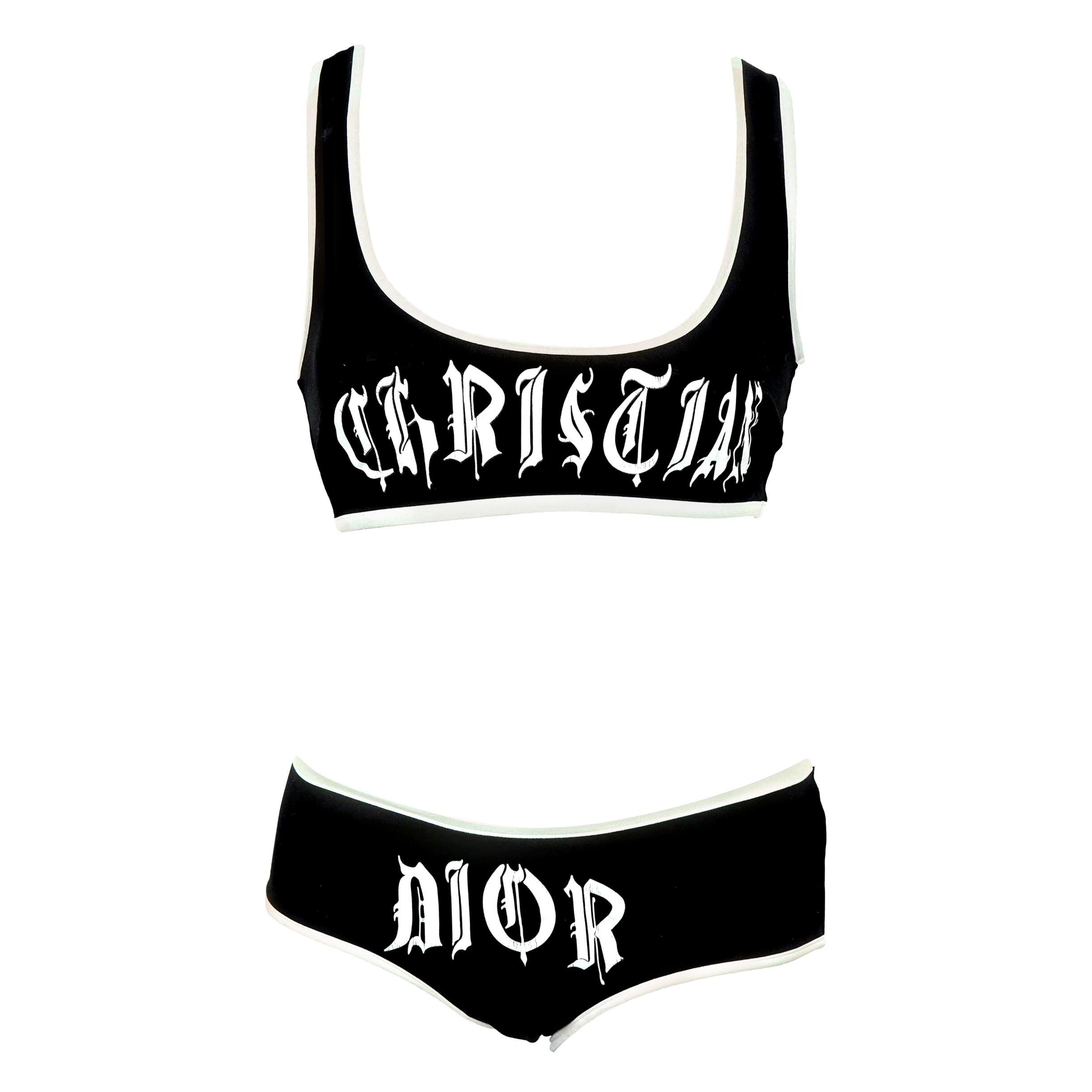 Christian Dior by John Galliano Black and White Bikini  For Sale