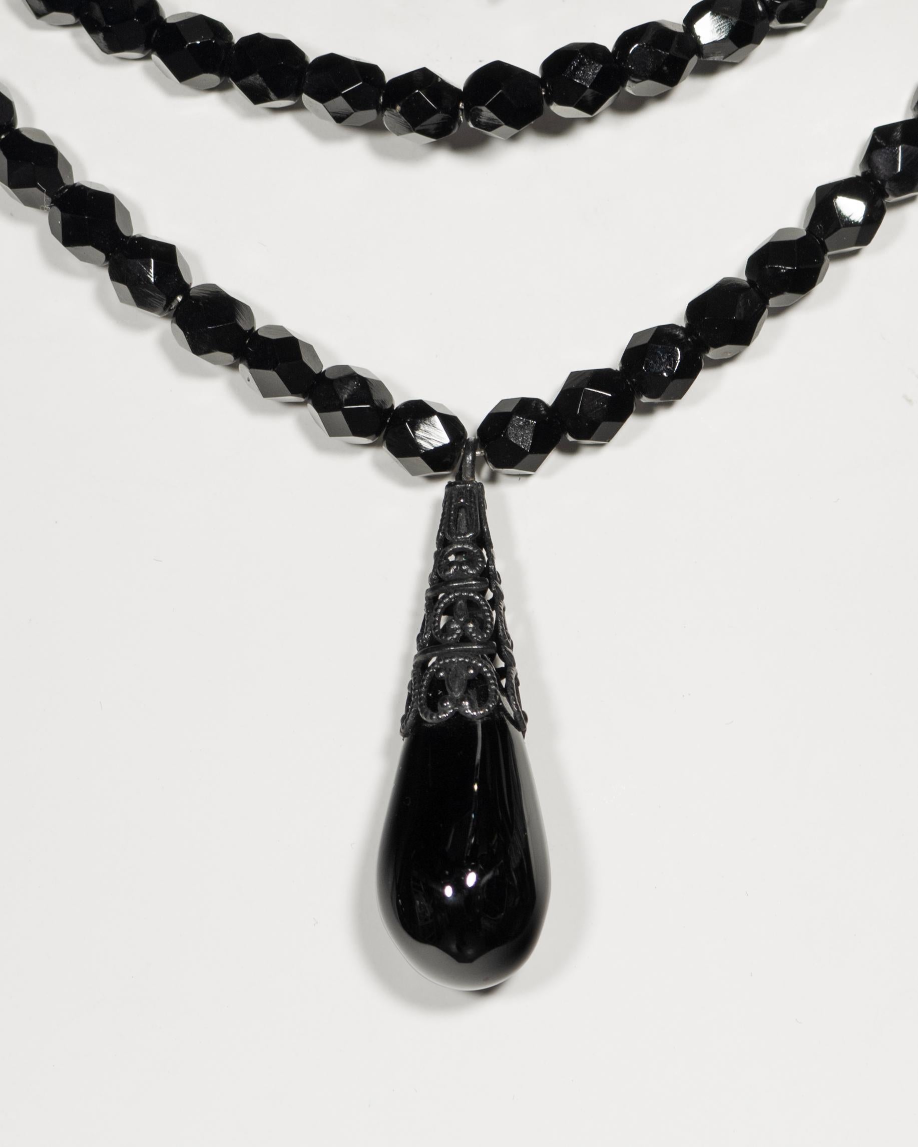Collier ras de cou Masai en perles noires Christian Dior by John Galliano, ss 1999 en vente 1